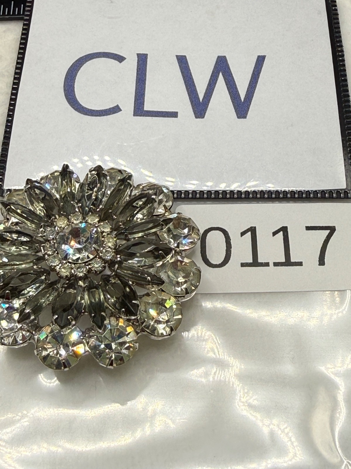 Vintage Verified Juliana Rhinestone Brooch Immaculate Sparkle Smokey #1827