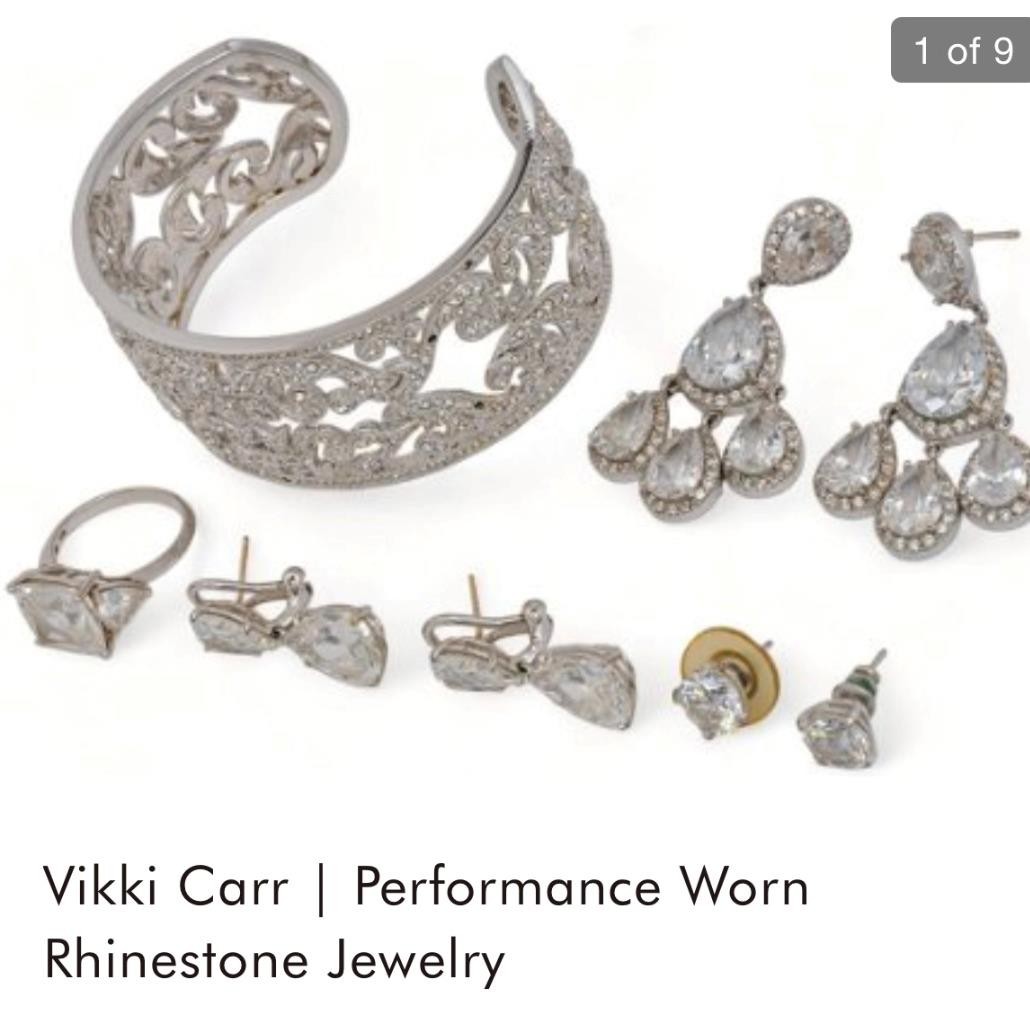 Vikki Carr Necklace Strass Faux Pearl Crystal Certificate Of Authenticity 54″