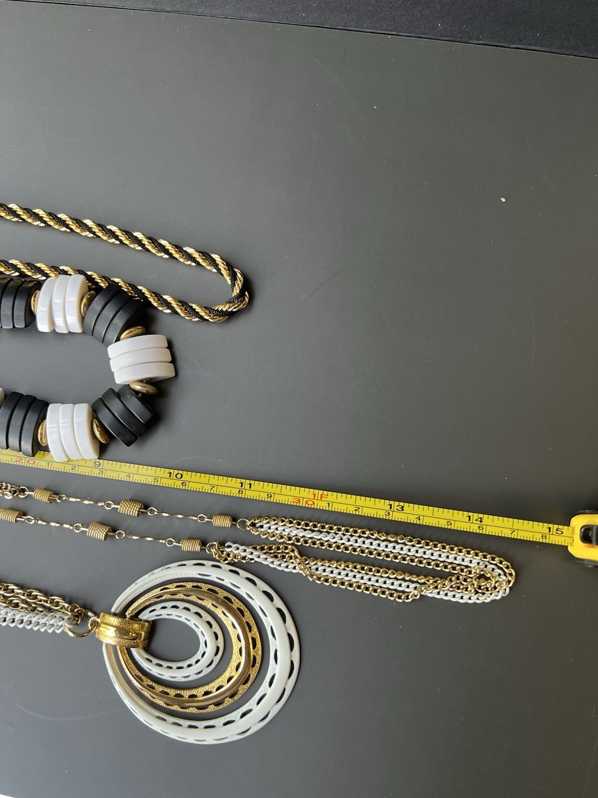 Vintage Black, White, & Gold Jewelry Lot Incl Avon, Sarah Coventry, Monet