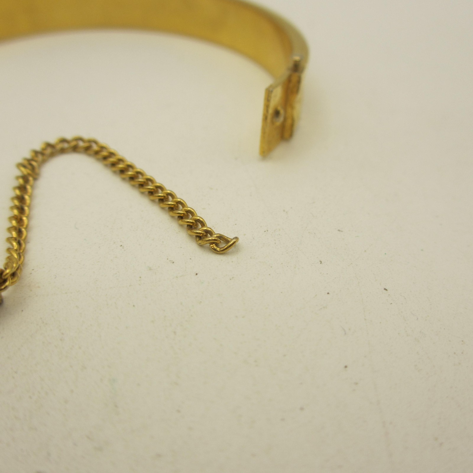 Vintage Rolled Gold Bracelet Atomic Starburst Etched BROKEN SAFETY CHAIN