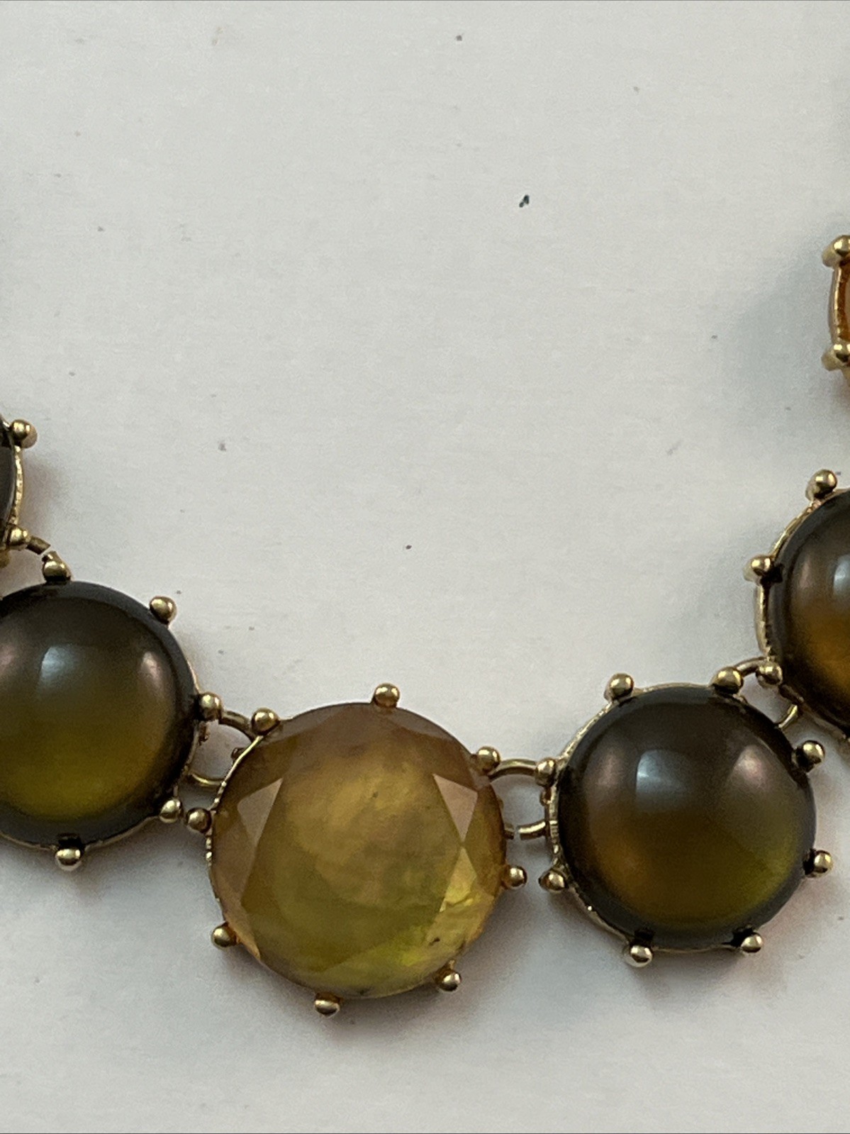 MONET Gold Tone Golden Brown Adjustable 17″-19″ Necklace READ