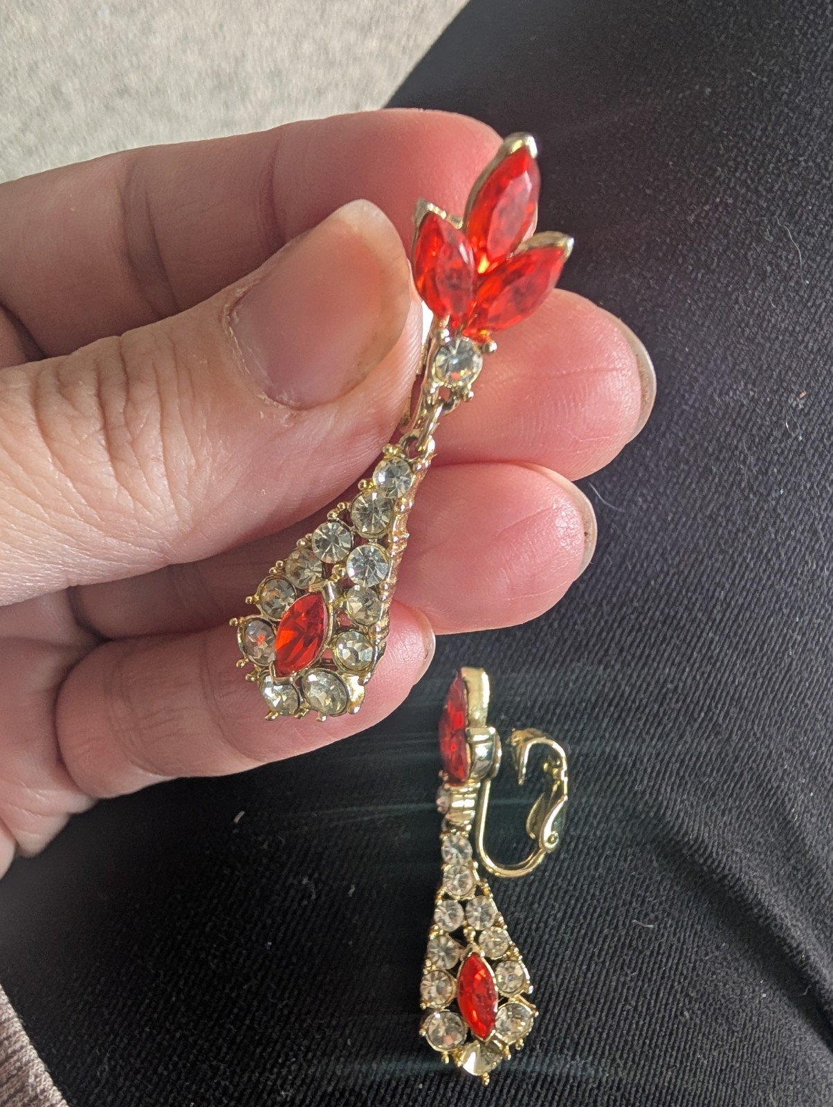 Costume Jewelry Set From 1960s, Braclet, Clip On Earrings, Broche