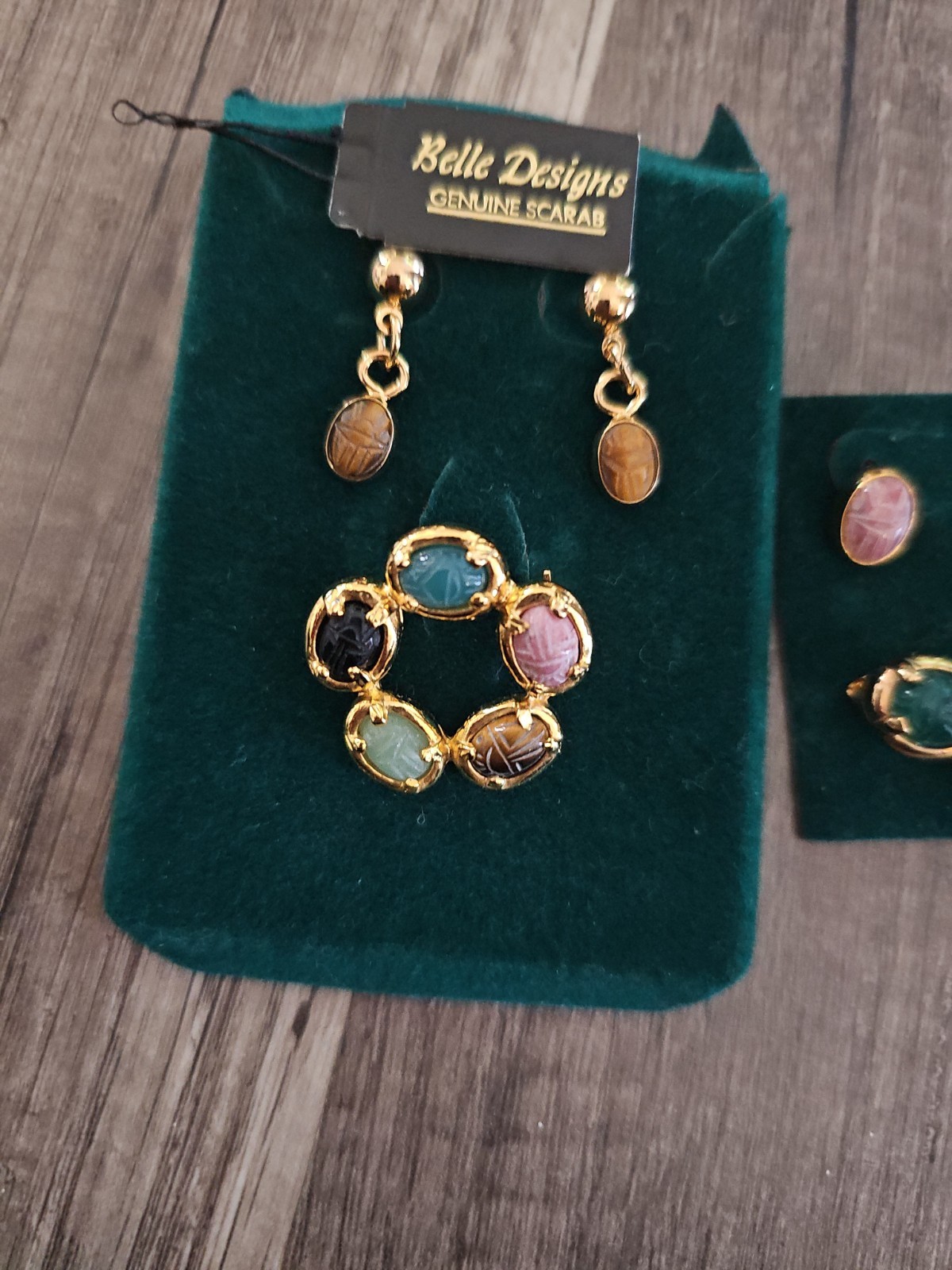 Vintage 4 Piece Scarab Jewellery Set.