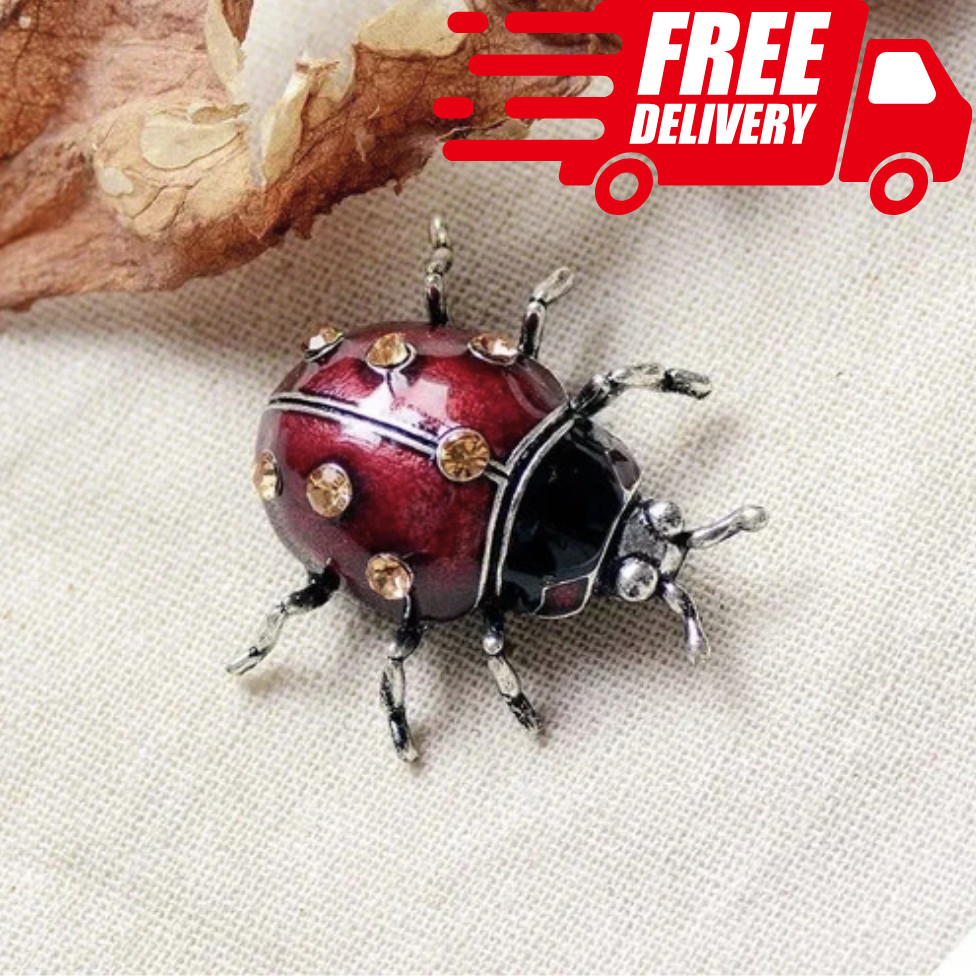 Enamel Rhinestone Ladybug Brooch Pin Vintage Style Insect Jewelry Gift NEW US