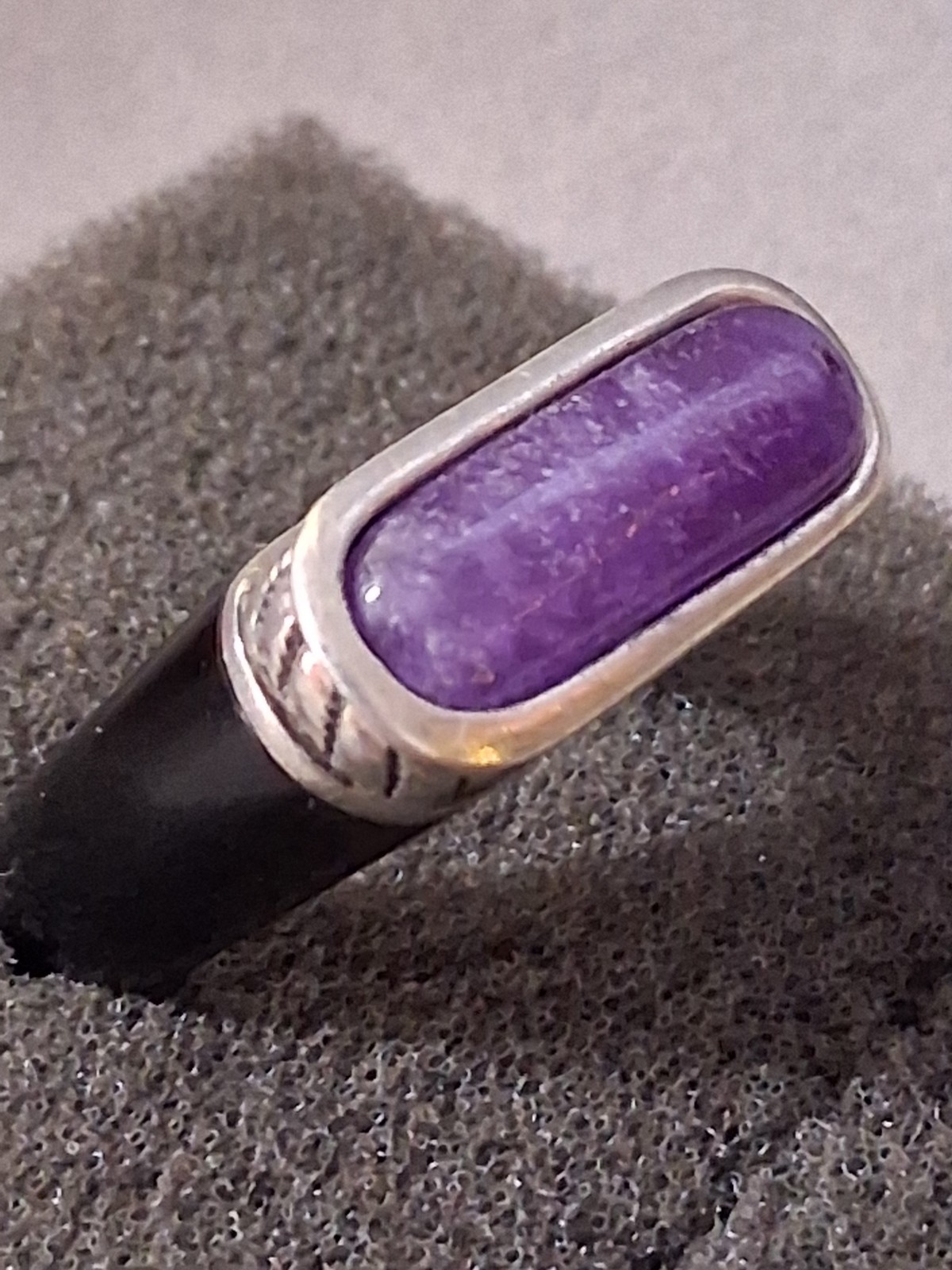 Sterling silver & onyx ring with interchangeable gemstones. SZ 6.75