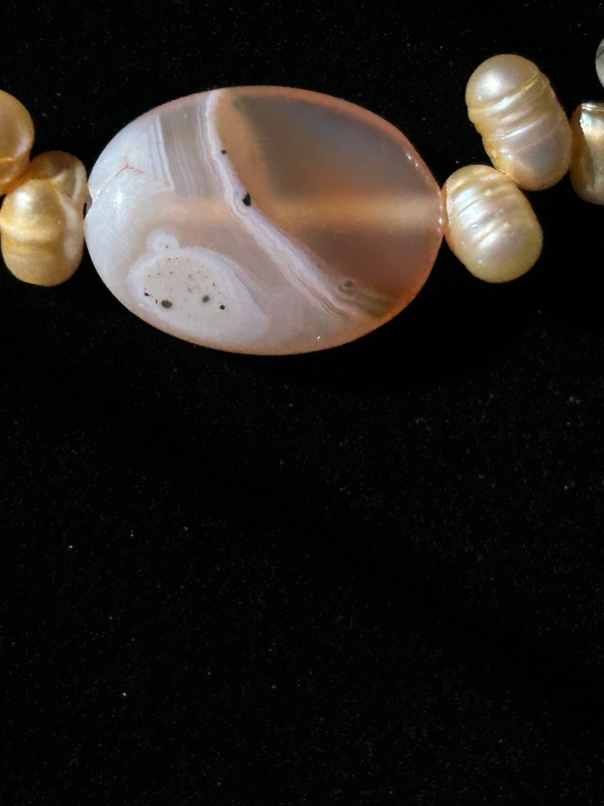 Vintage Agate Pearl And Other Semi-Precious Stones Beaded Necklace