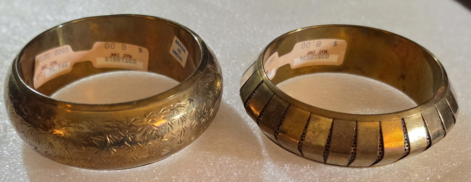 Vintage Made In India Chunky Brass Bangle Bracelet Jewelry Lot