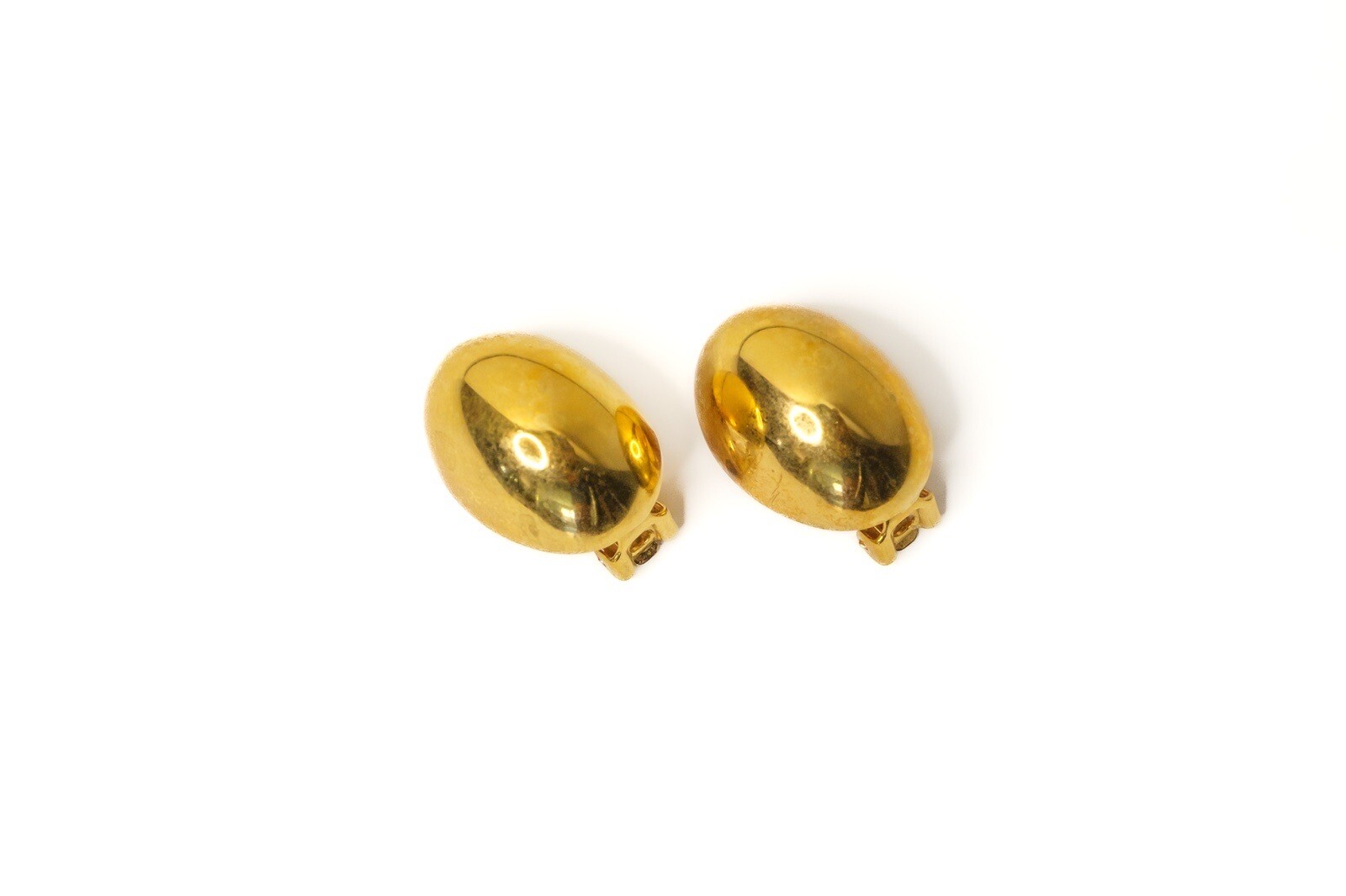 Dior Gold Tone Half Hoop Clip On Earrings Vintage
