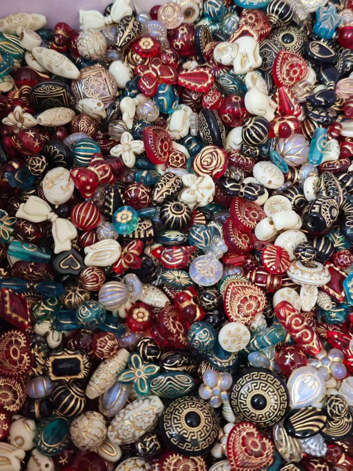 100g Mixed Acrylic Beads Czech Style Colorful Jewelry Making Craft Supplies