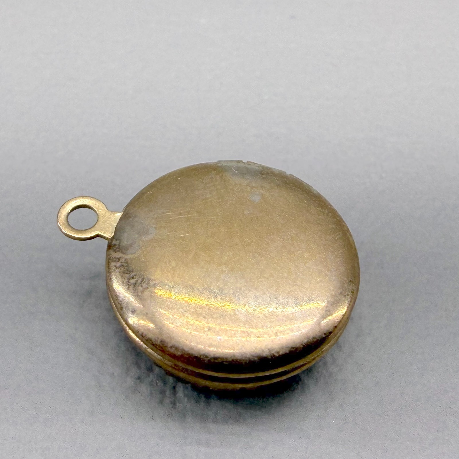 Vintage Gold Tone Locket Painted Flowers Tiny