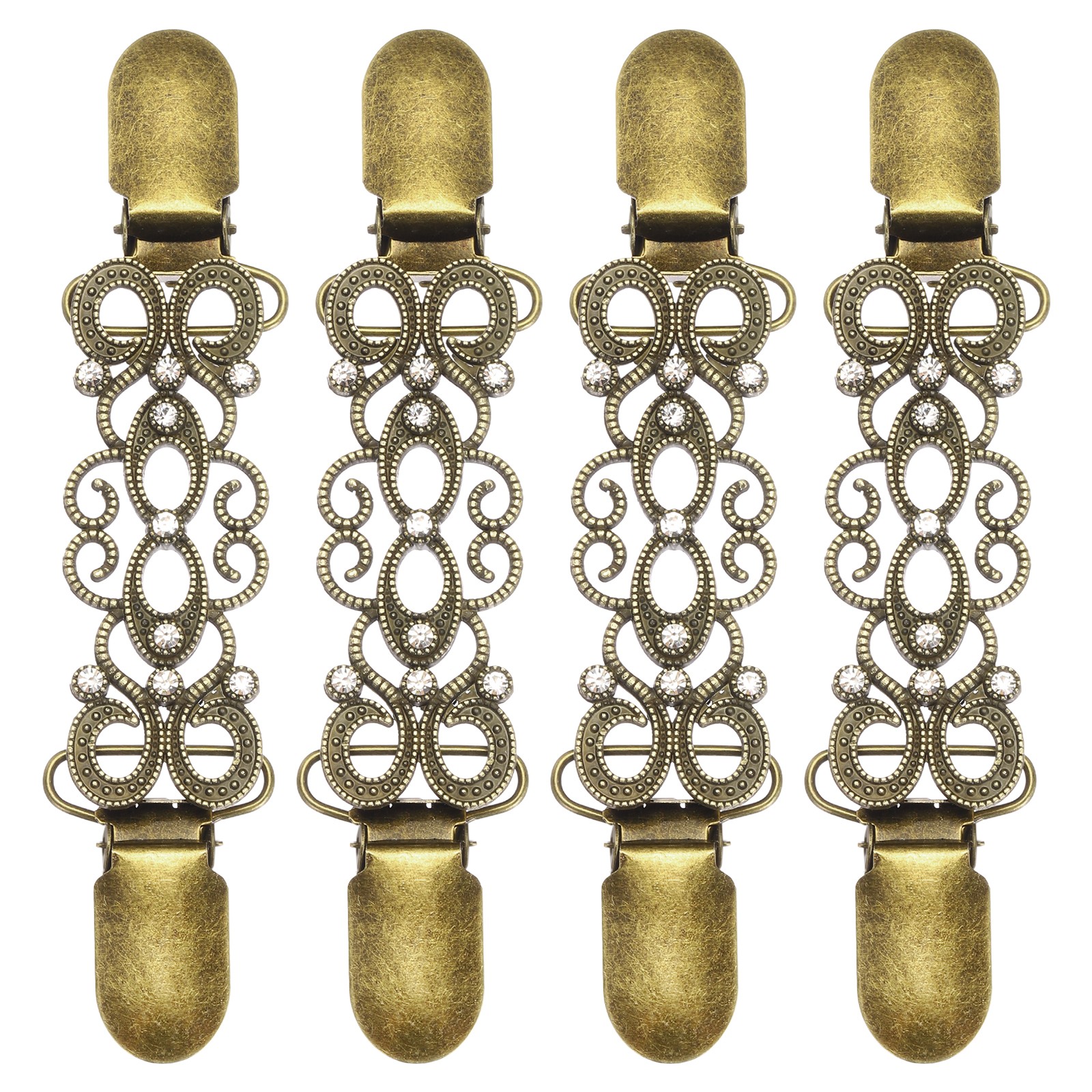 4PCS Hat Clips for Travel, Alloy Retro Cardigan Clip, Bronze