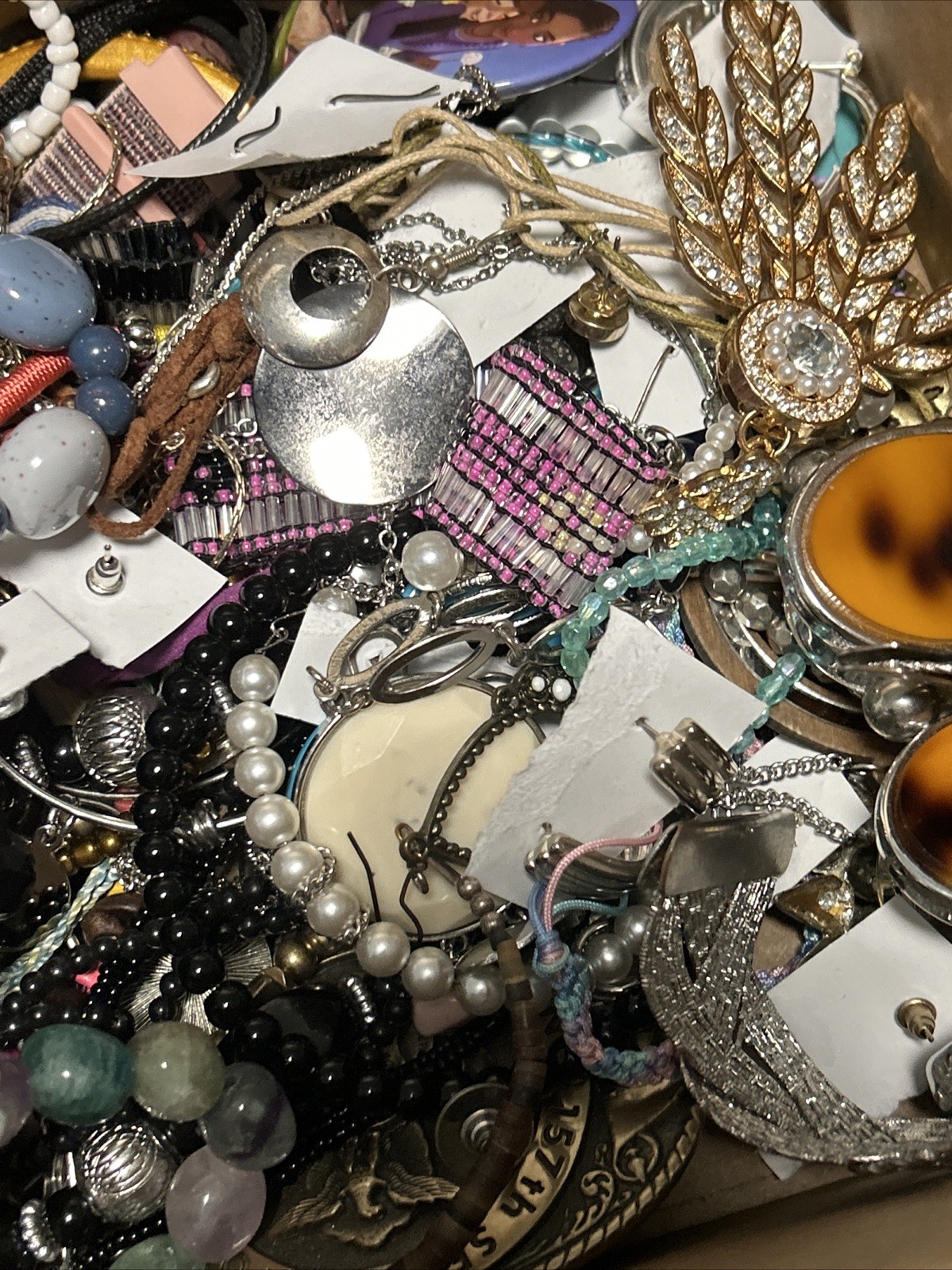 HUGE 5 + Lbs Jewelry WEARABLE Lot Tangled Unsearched VINTAGE ESTATE TREASURE