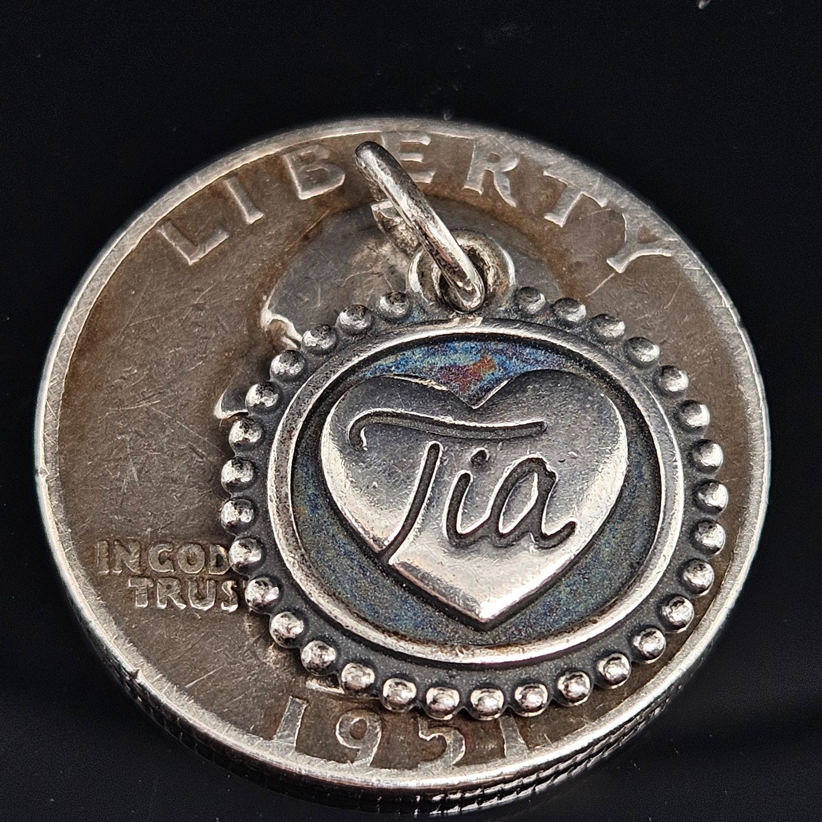 Sterling Silver James Avery TIA AUNT SPANISH Charm Pendant Mexican Family 925