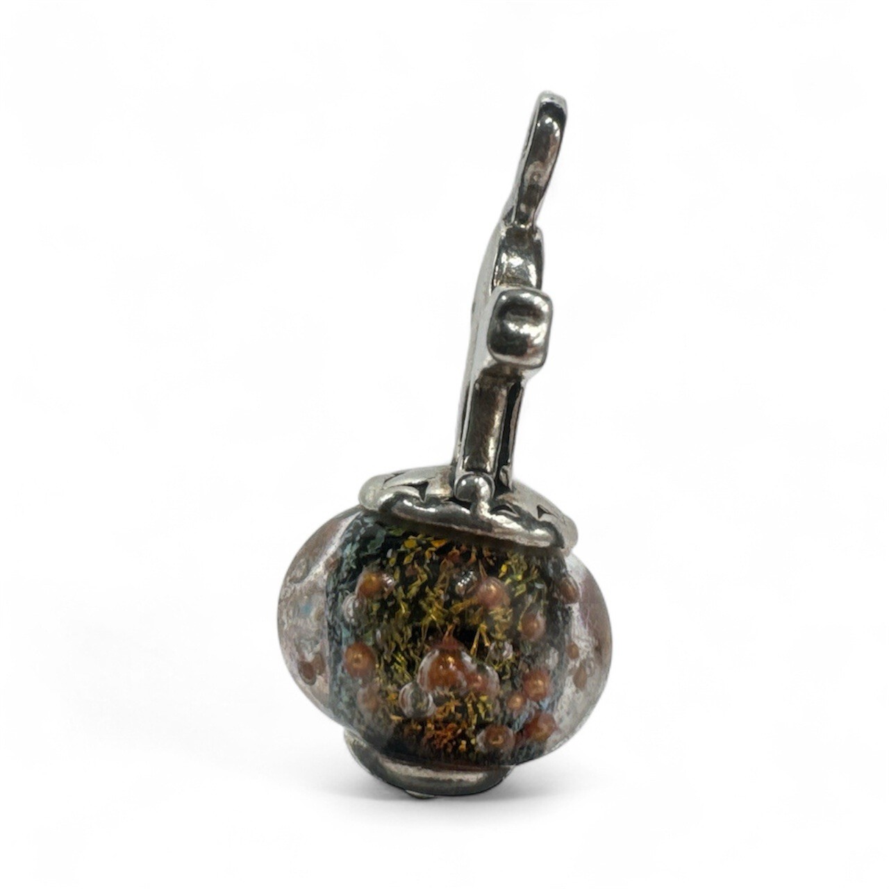Retired James Avery Scaredy Cat Art Glass Charm 925 Sterling Silver