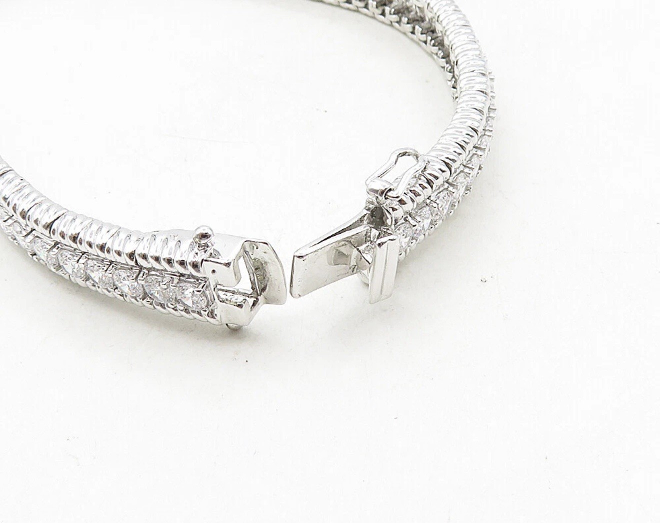 Sterling Silver Sparkling Hinge Chain Bracelet CZ925