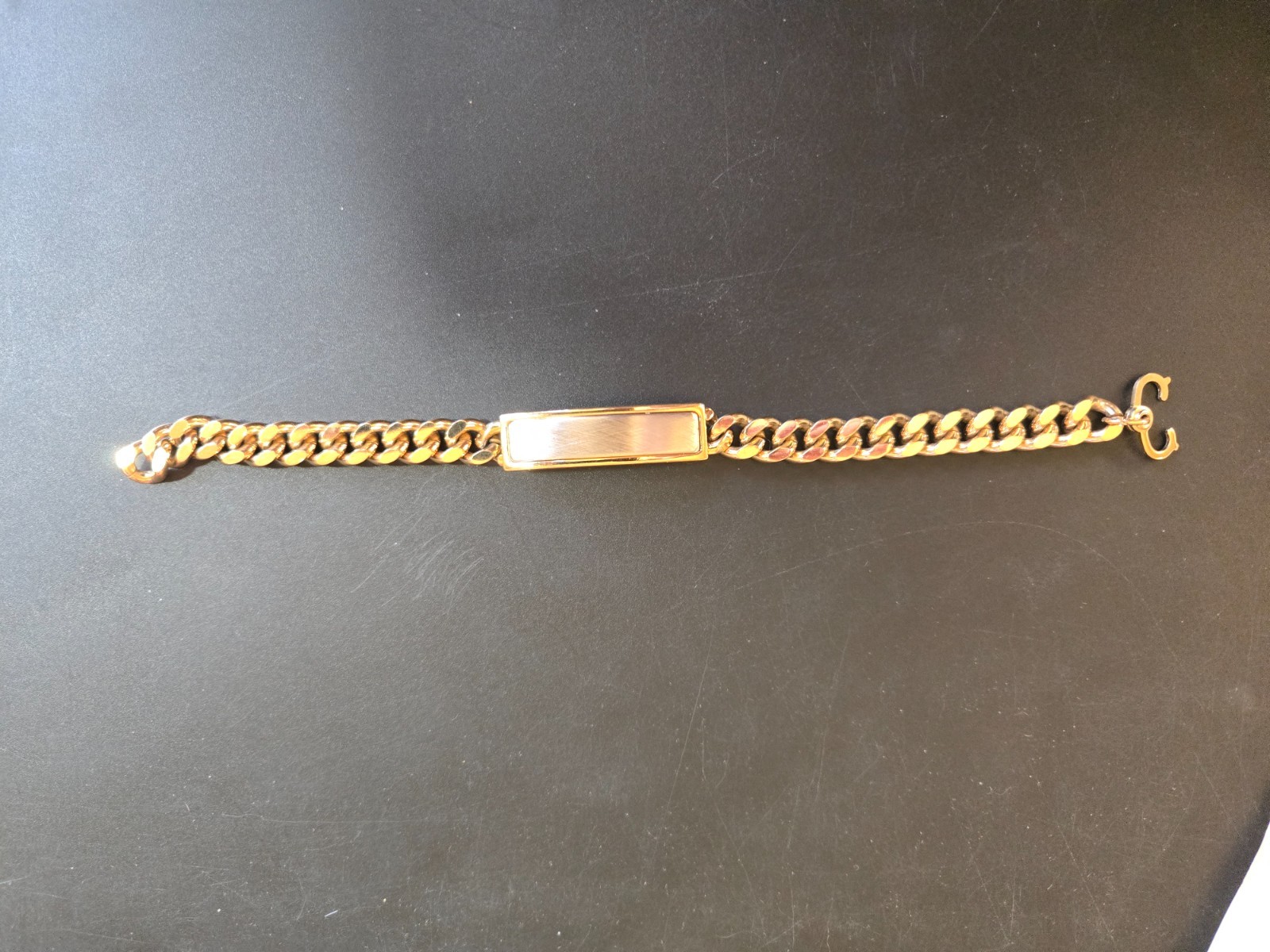 Vintage Speidel ID Bracelet Gold & Silver Tone Link Chain Engravable 8”