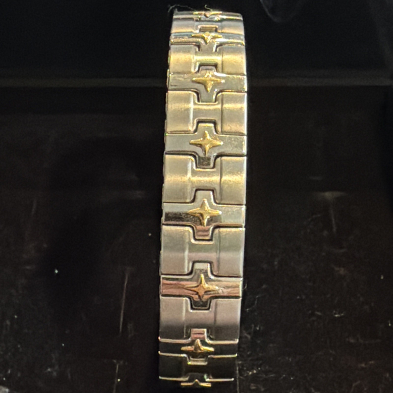 Unisex Milor Italy Stainless Steel & 18k Yellow Gold Stretch Flex Bracelet