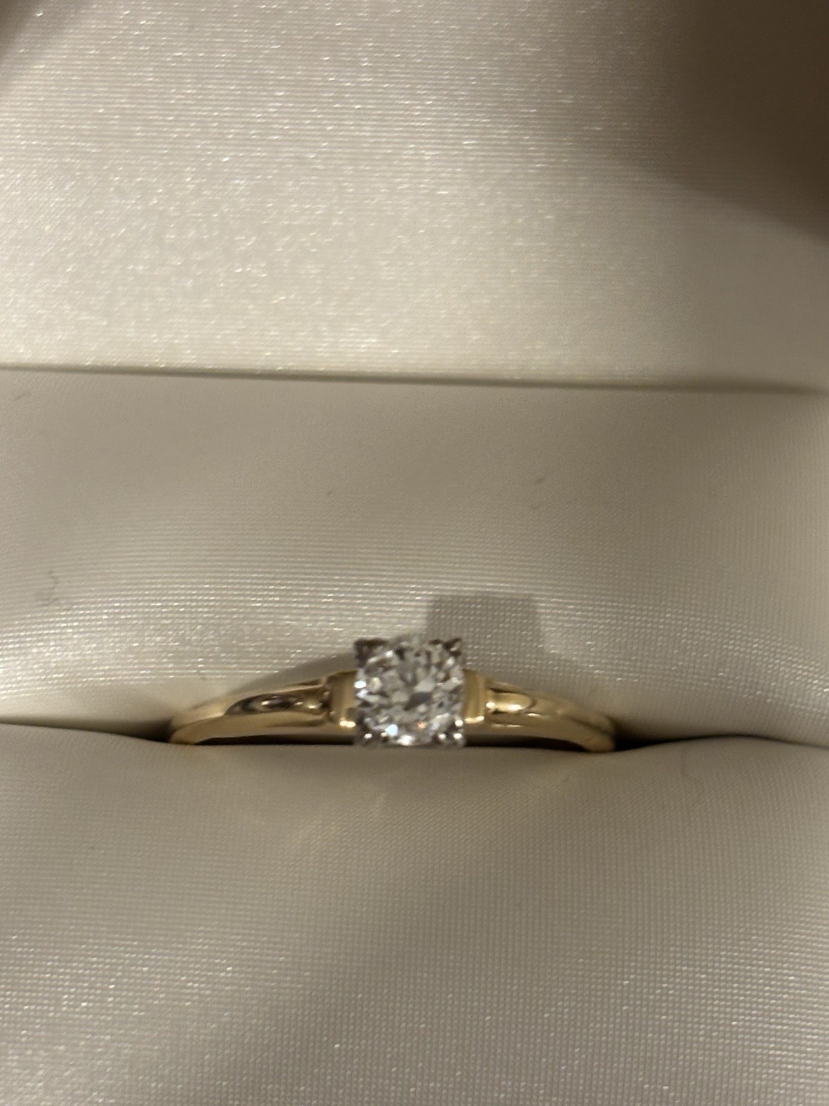 Roughly .46 carat Vintage Old Mine Cut Diamond Solitaire Ring 18K Yellow Gold