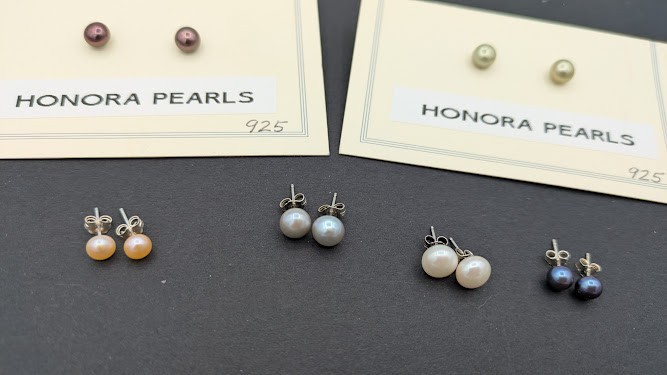 HONORA Pearl Stud Earrings Lot Sterling Silver 925 Freshwater 6 Pairs