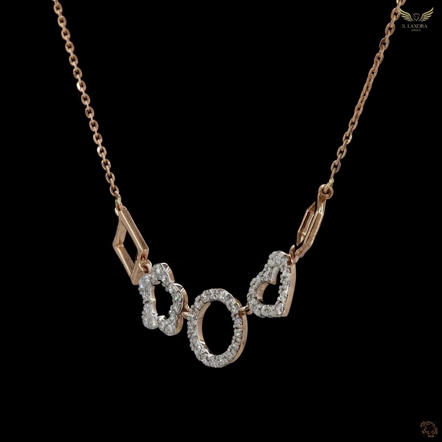 Lab Created Diamond 0.58ct Pendant Necklace Rose Gold Plated Gift