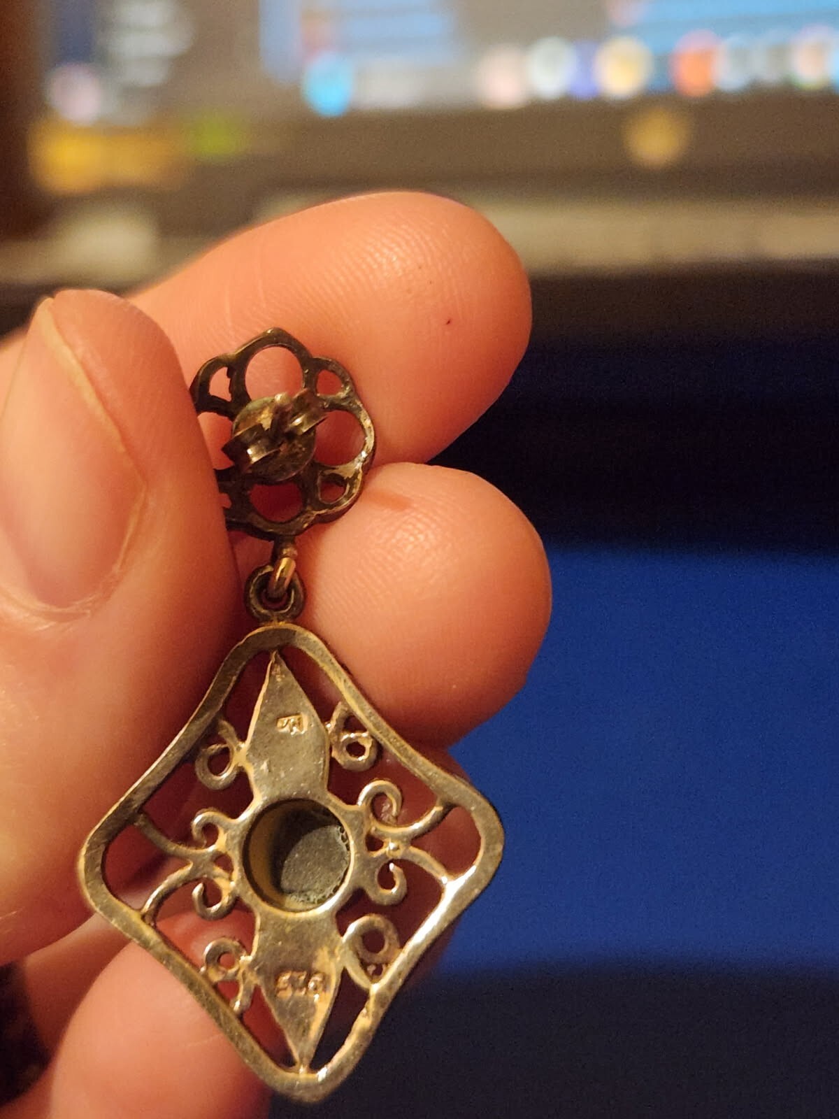 Sterling Silver Onyx Dangle Earrings