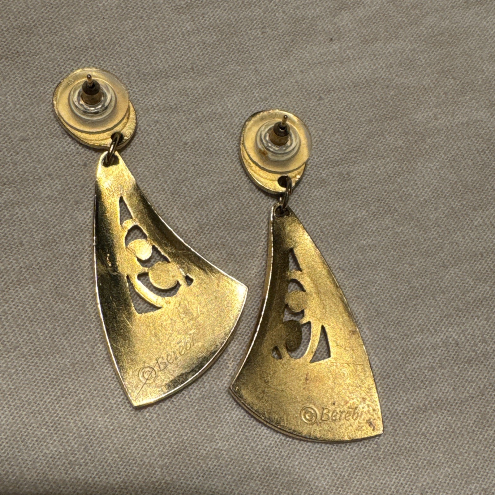 Vintage Berebi Gold Tone Dangle Earrings