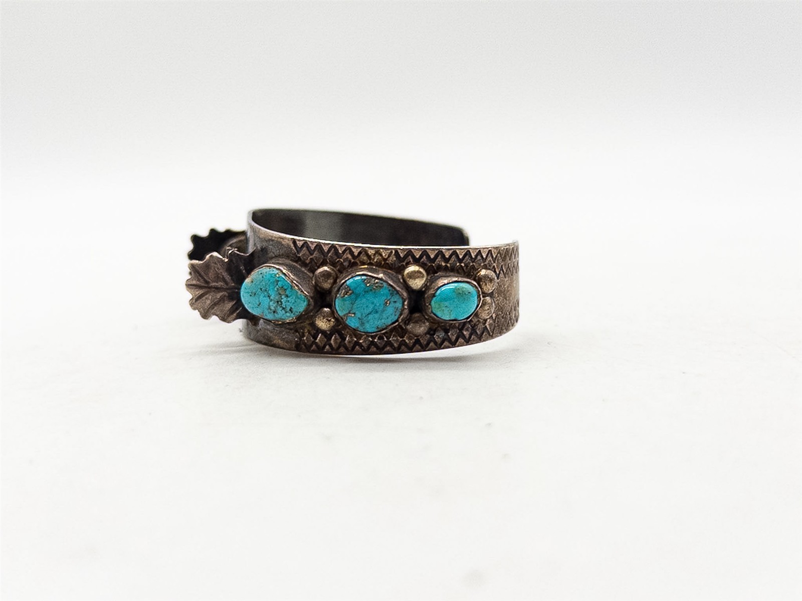 NAVAJO $600 Natural Turquoise Sterling Silver WATCH BANGLE Bracelet 30g