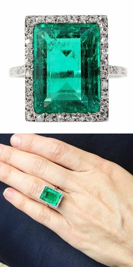 5.30 Ct Natural Emerald Antique Art Deco Vintage Engagement Ring 925 Silver