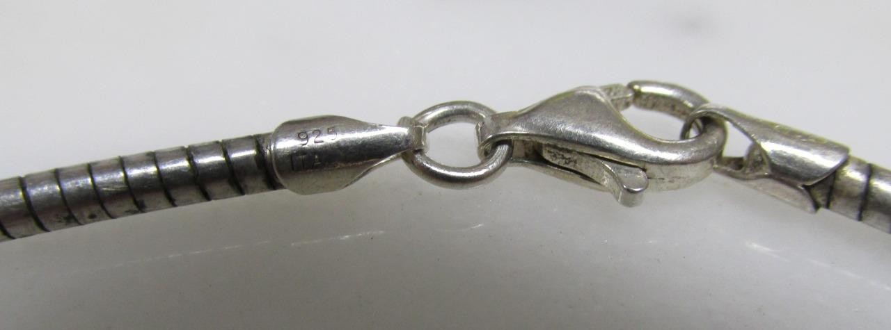 AGI Sterling Silver Round Omega Chain Necklace ~ 18″ ~ 20.6g ~ 13-A723