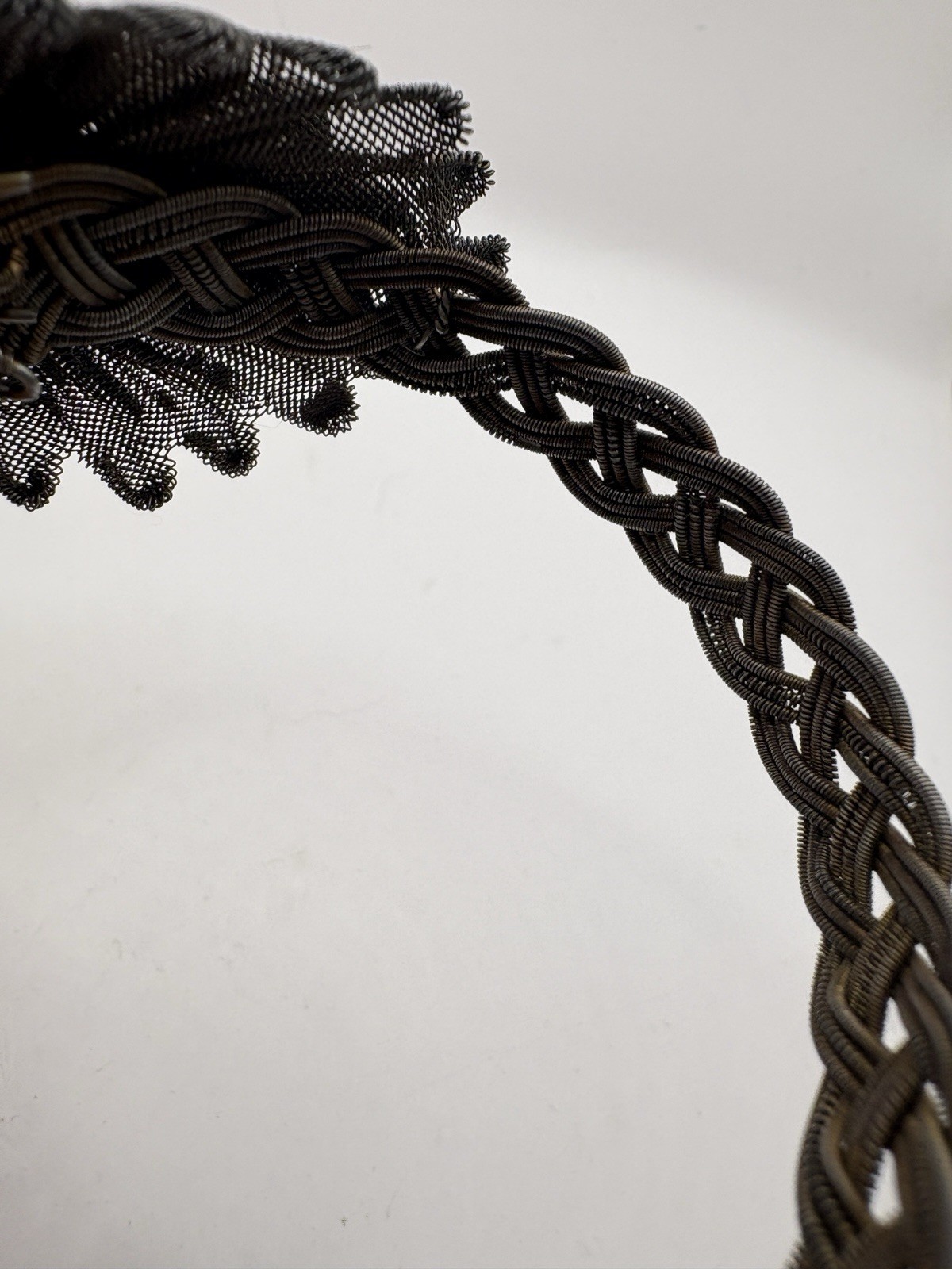 Antique German Silesian Iron Wire work Grape Cluster Bracelet