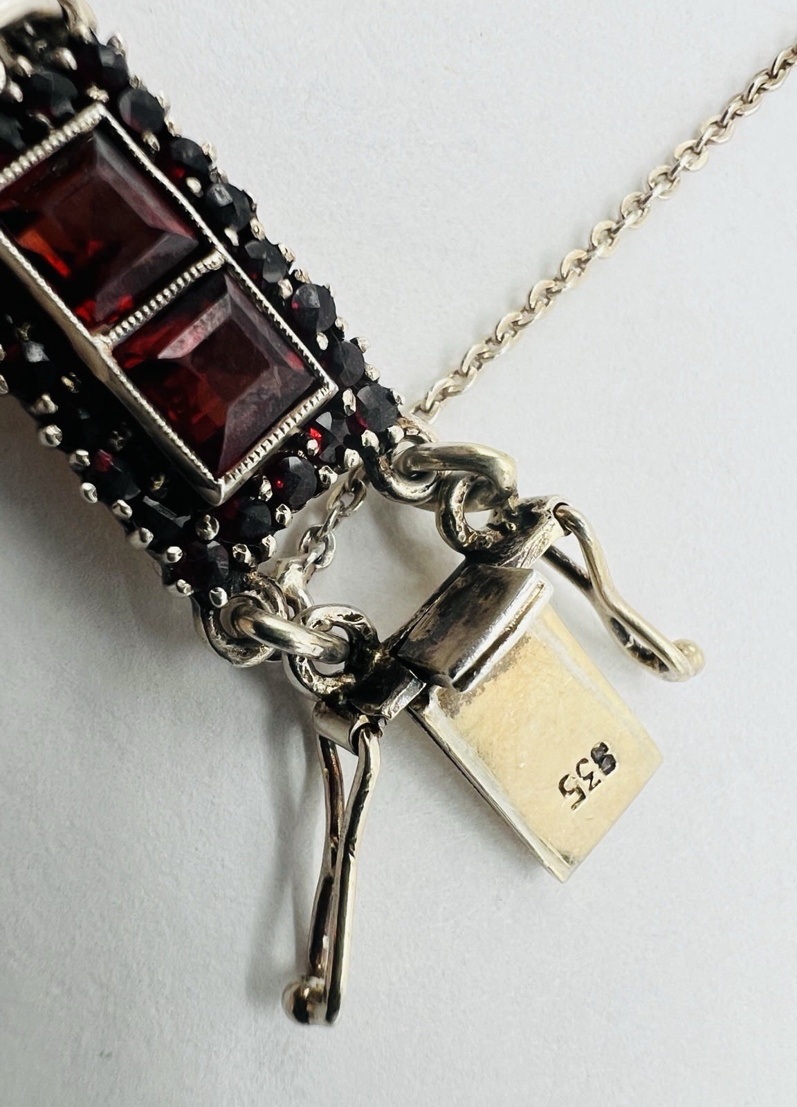Vintage 835 Silver & Garnet Trachten Bracelet