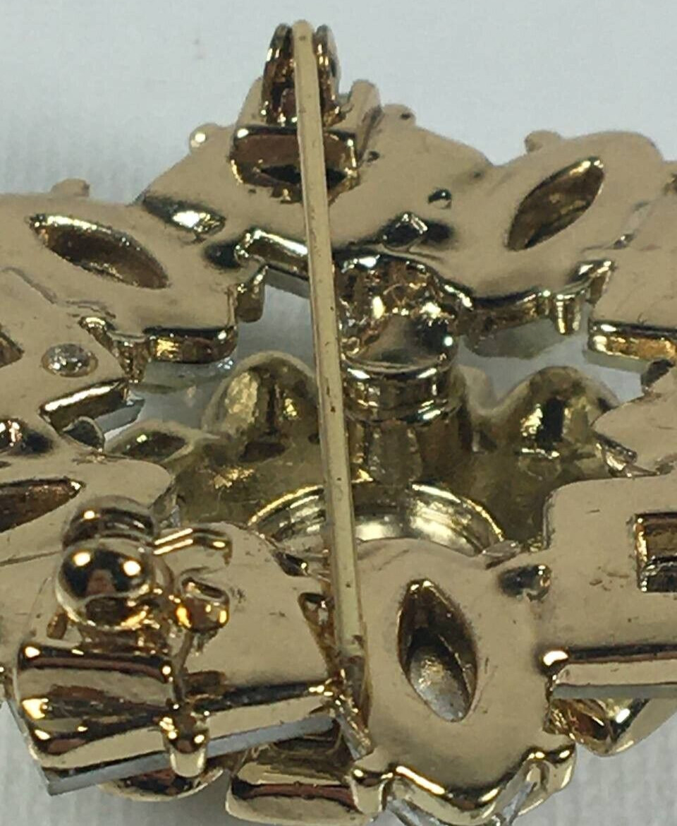 Vintage Metal Stars Shape & Rhinestones Brooch Pin Gold Tone Accessories Jewelry
