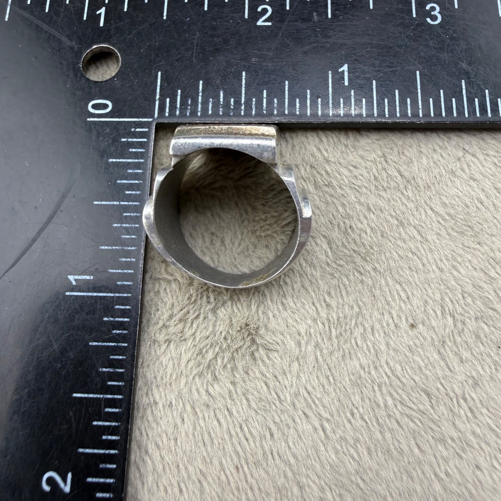 Vintage Signet Ring Silver Tone Size 7