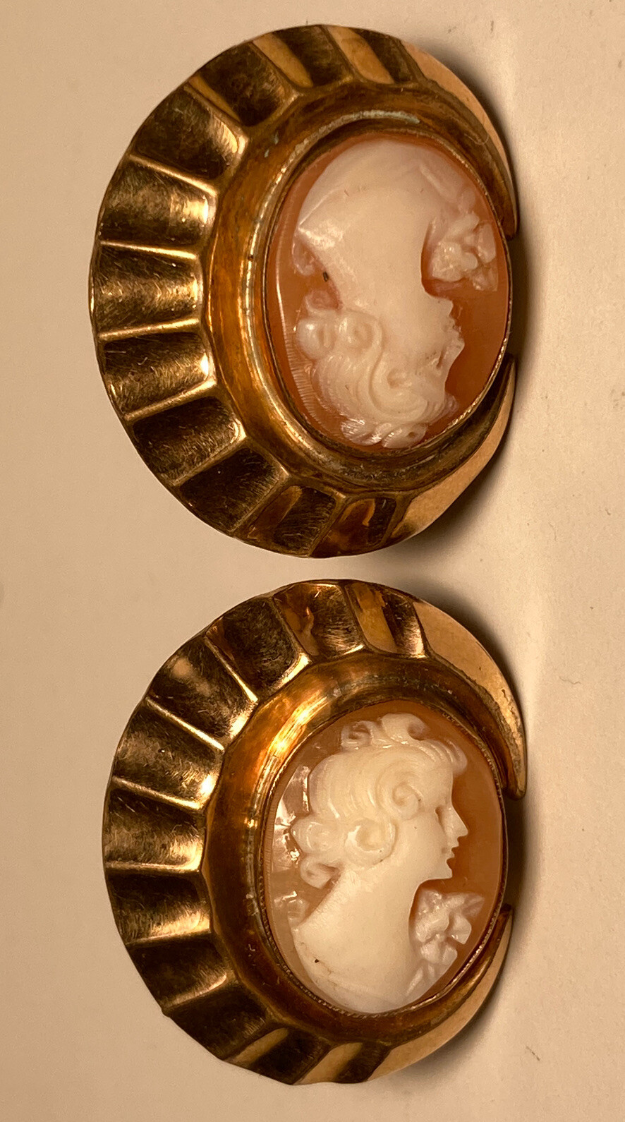 Vintage 1/20th 12k Gold-Filled Decorative Cameo Earrings