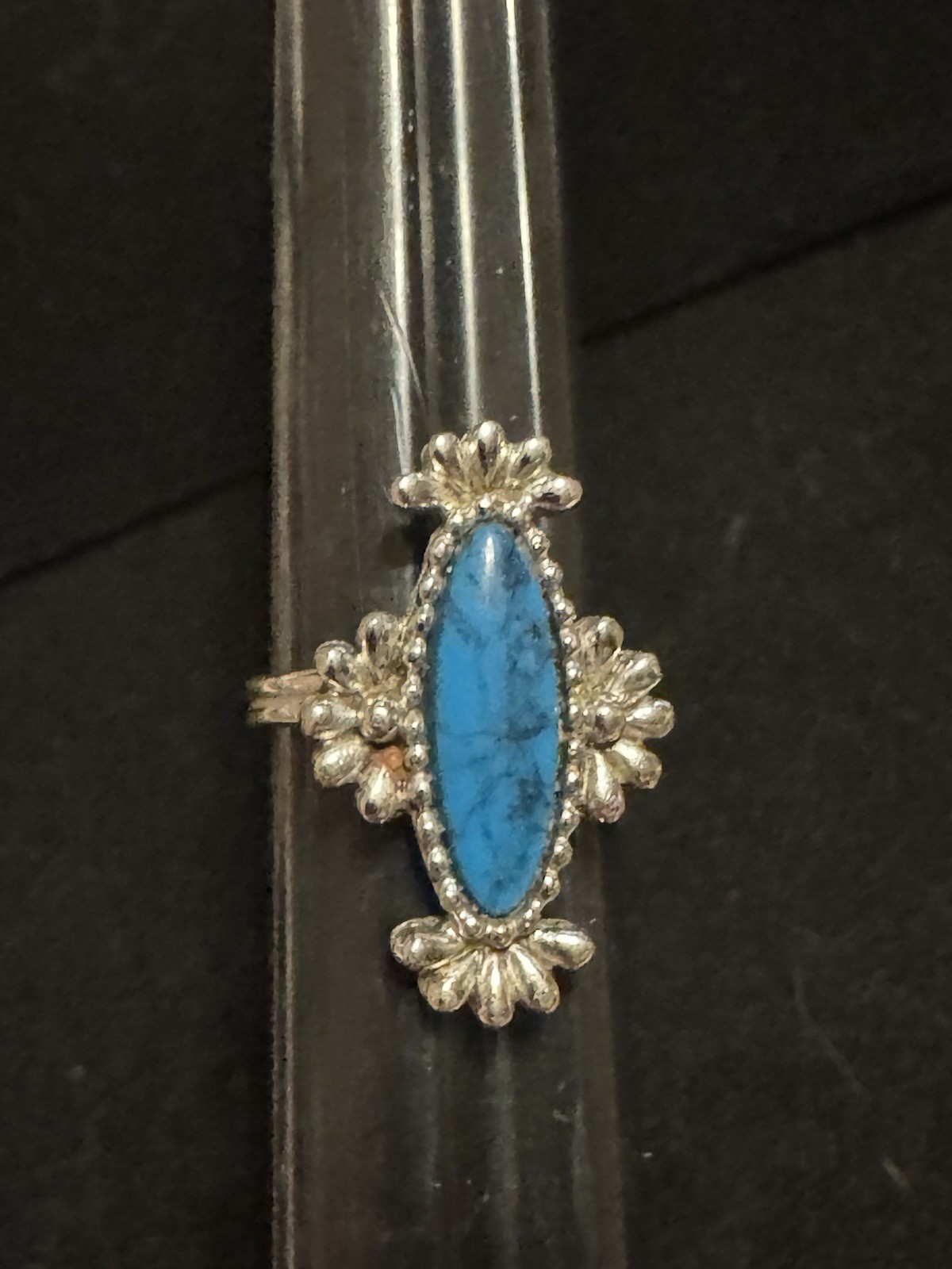 Vintage 1977 SARAH COV ‘Blue Cloud’ Adjustable Ring With Faux Turquoise Stone