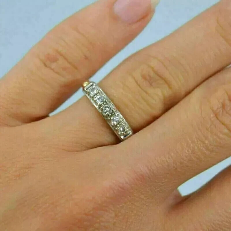 2.2Ct Art Deco Style Lab Created Diamond Engagement Wedding 14K Gold Finish Ring