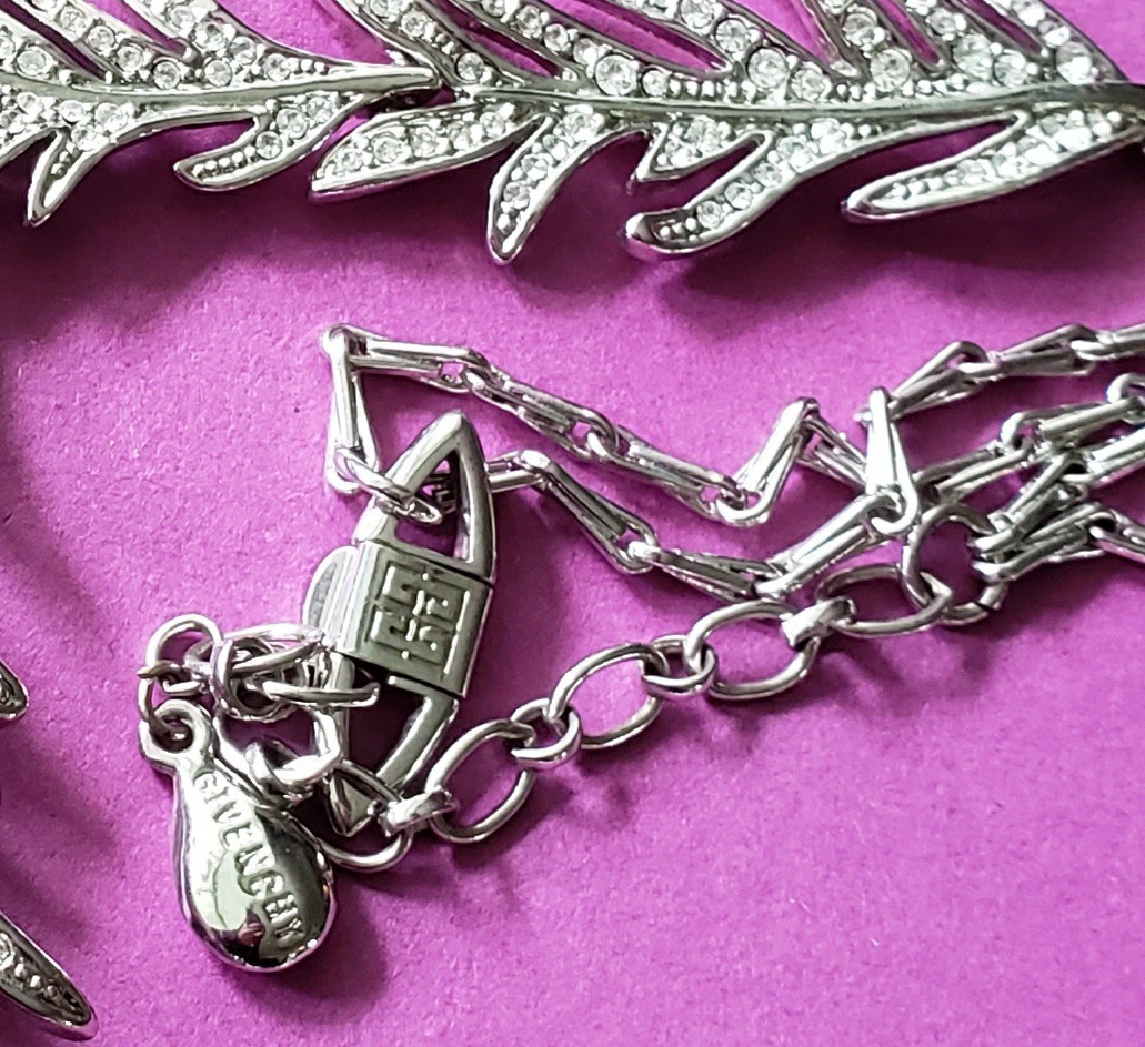 VTG High End 90s givenchy IMPORTANT crystal Y Drop Necklace Perfect For BRIDAL