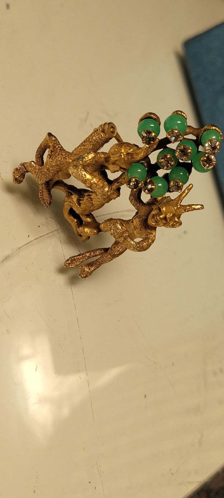 Antique Rare De Nicola Mystical Creature Faux Gem Pendant Brooch