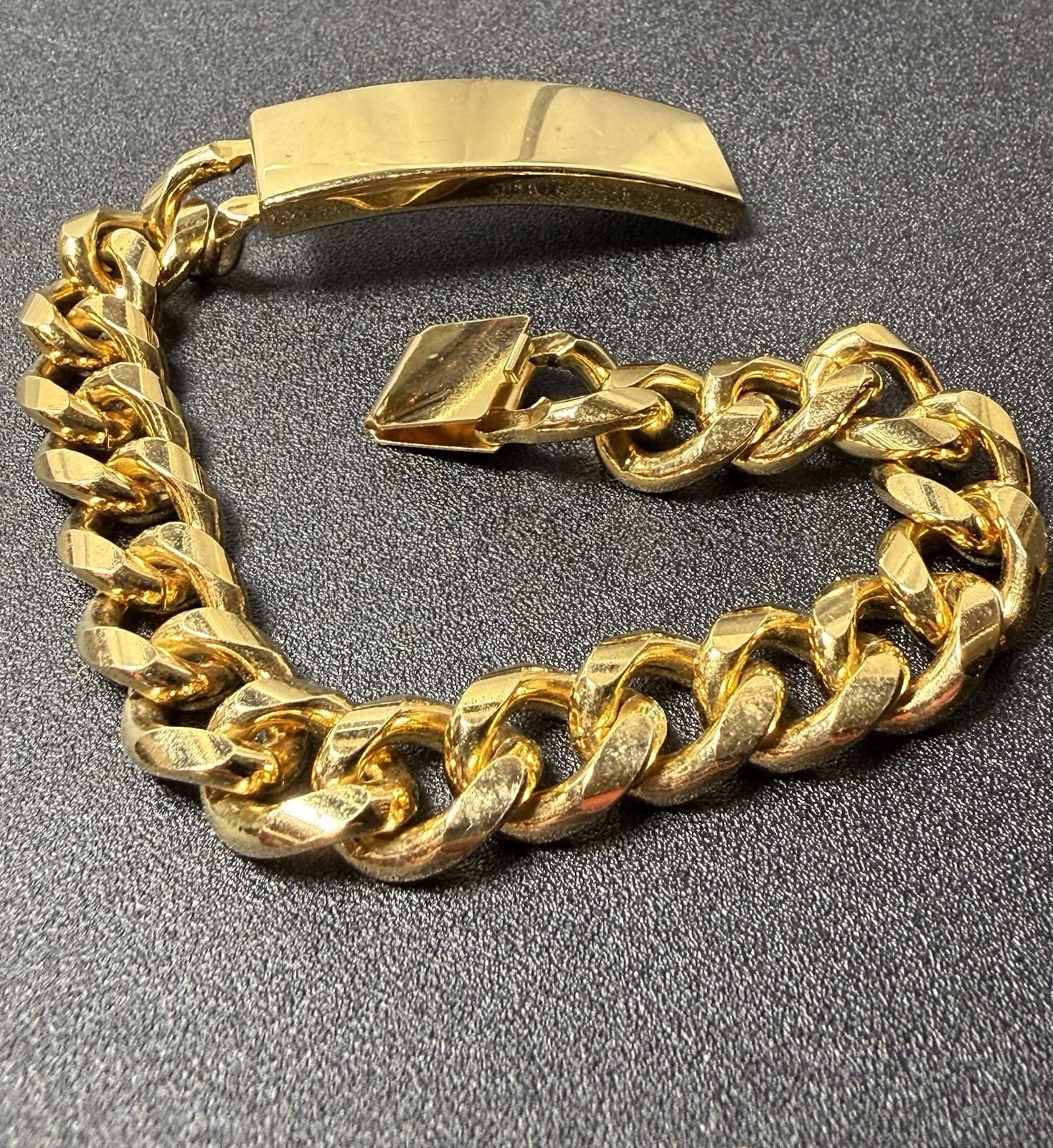 Engravable ID Bracelet SPEIDEL USA Gold Tone 8.5″ Link Bracelet No Box