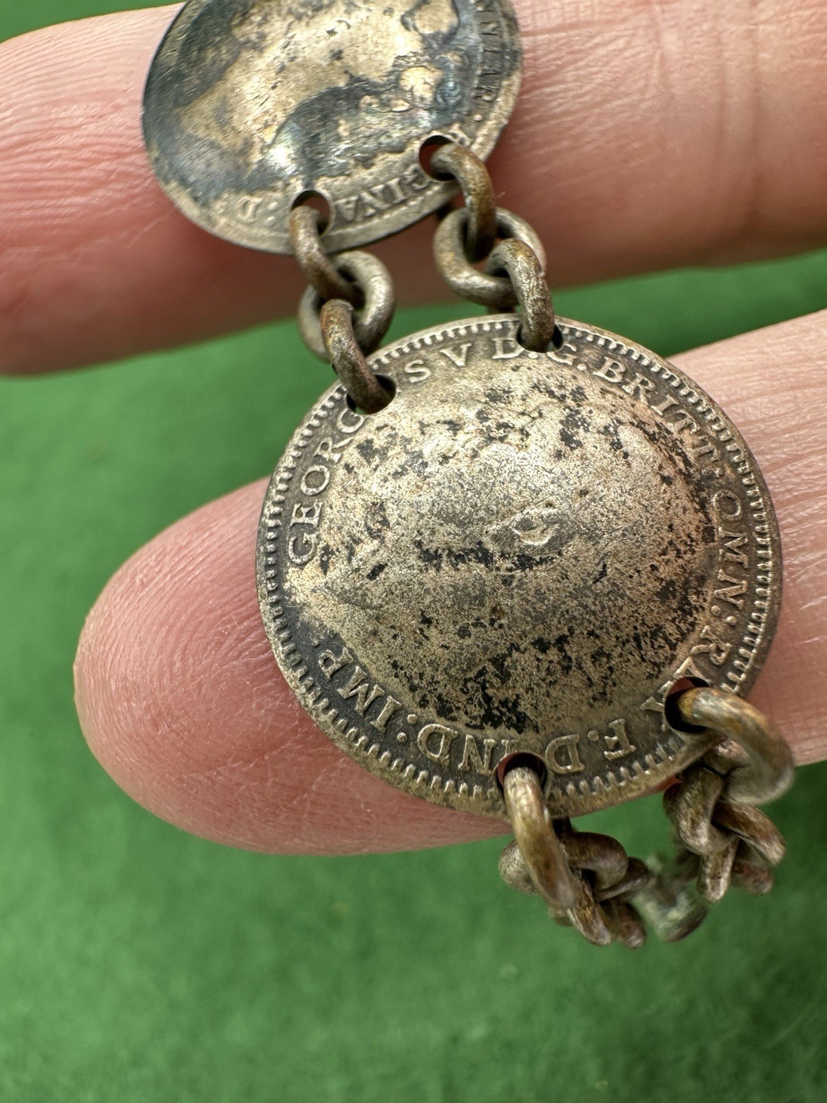 Vintage British Coin Bracelet 1944 Wren Farthing George VI WWII Era