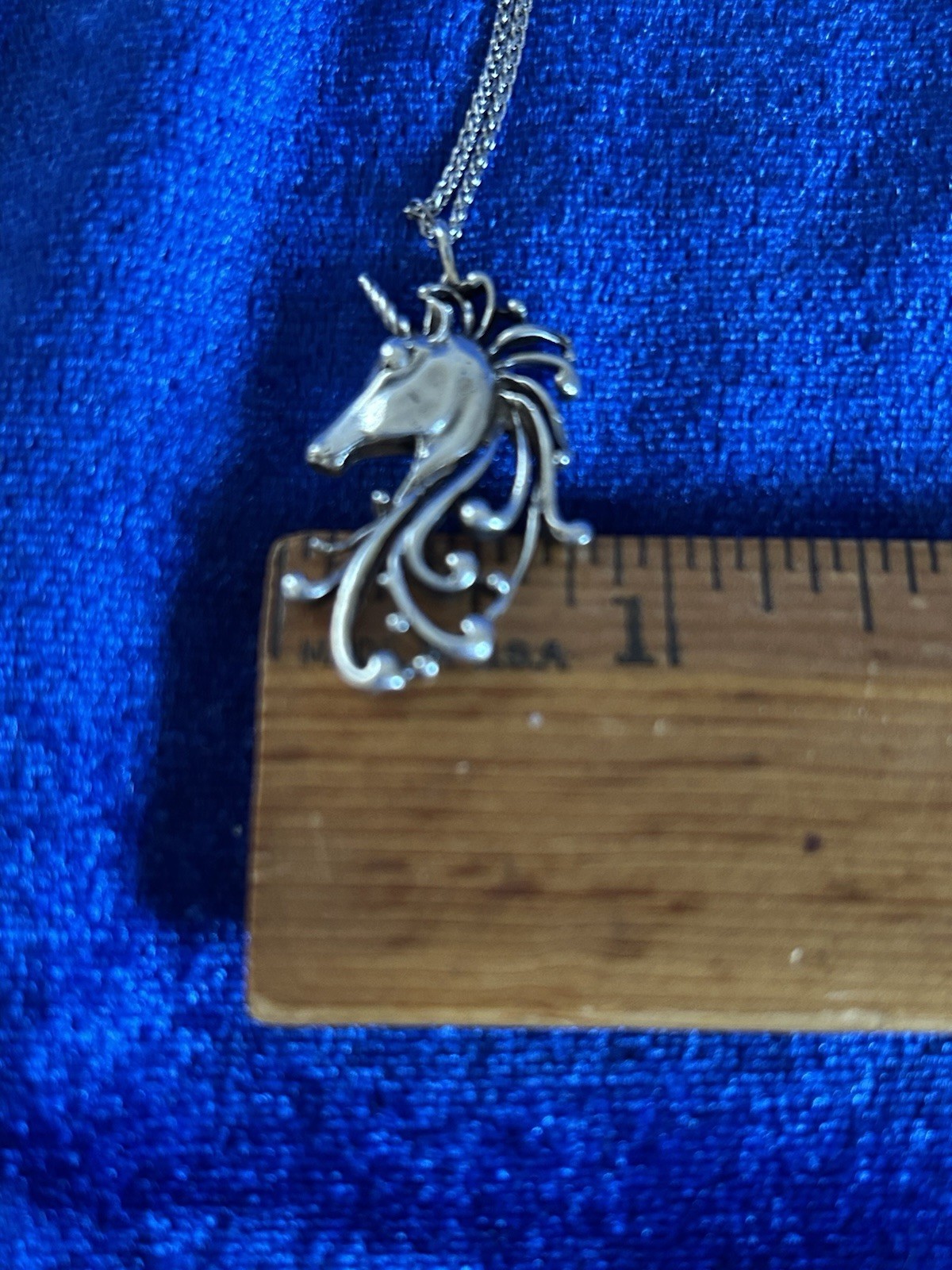 Vintage Sterling Silver Unicorn Pendant Necklace Nice Quality Pretty