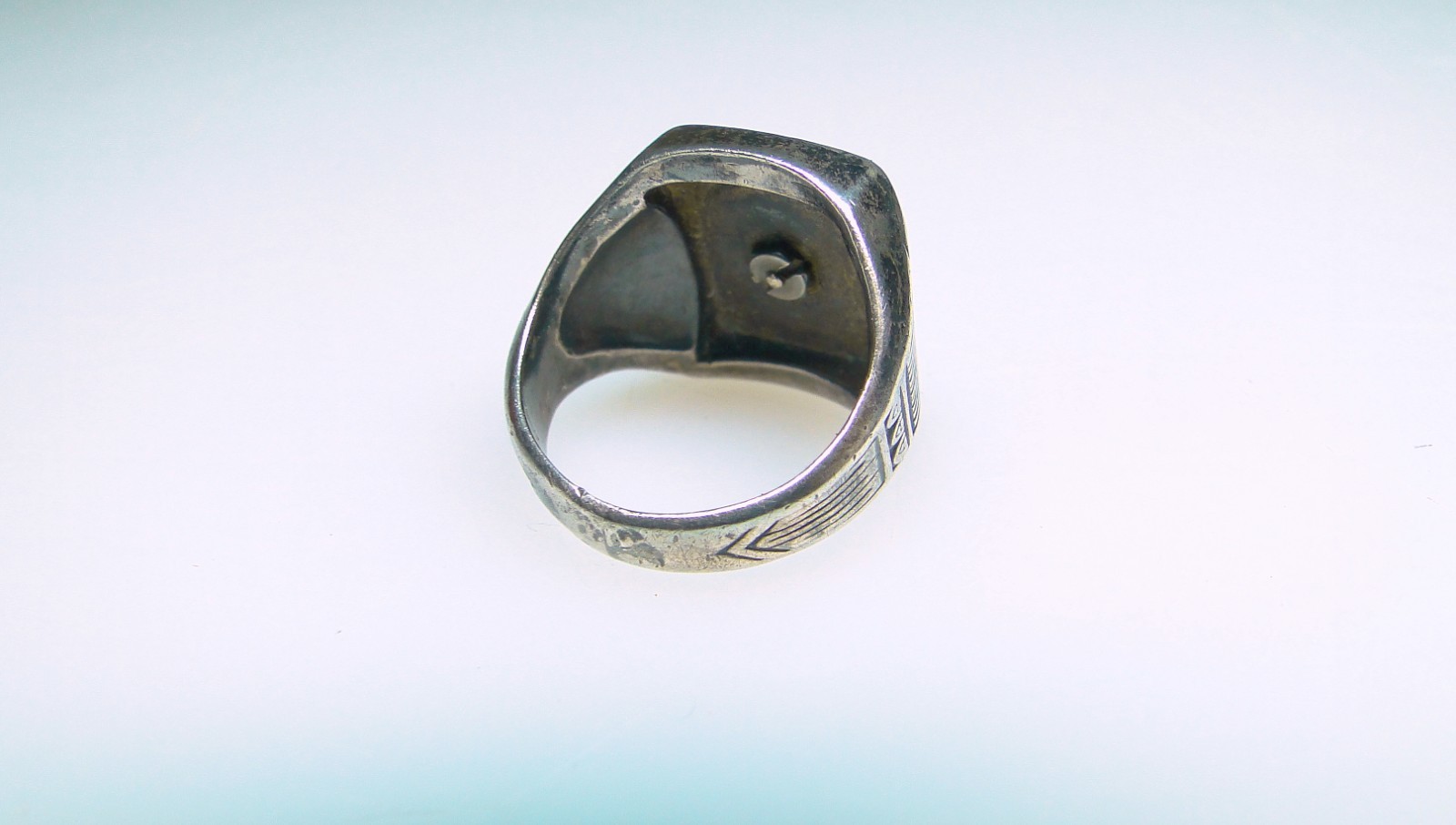 Vintage Sterling Art Deco Signet Initial Ring Size 5 Pinky Ring