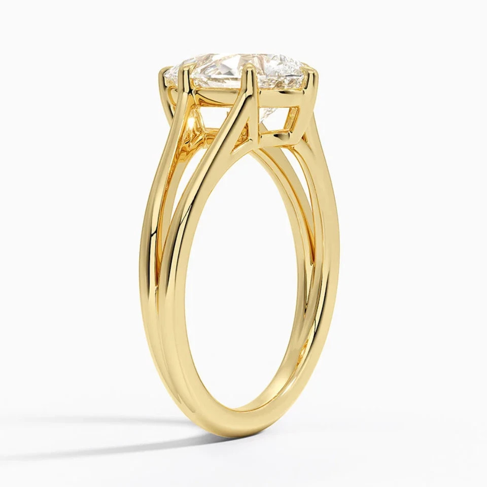 10K Yellow GoldFN With Round Cut 2.00CT White Moissanite Women’s Daily Wear Ring