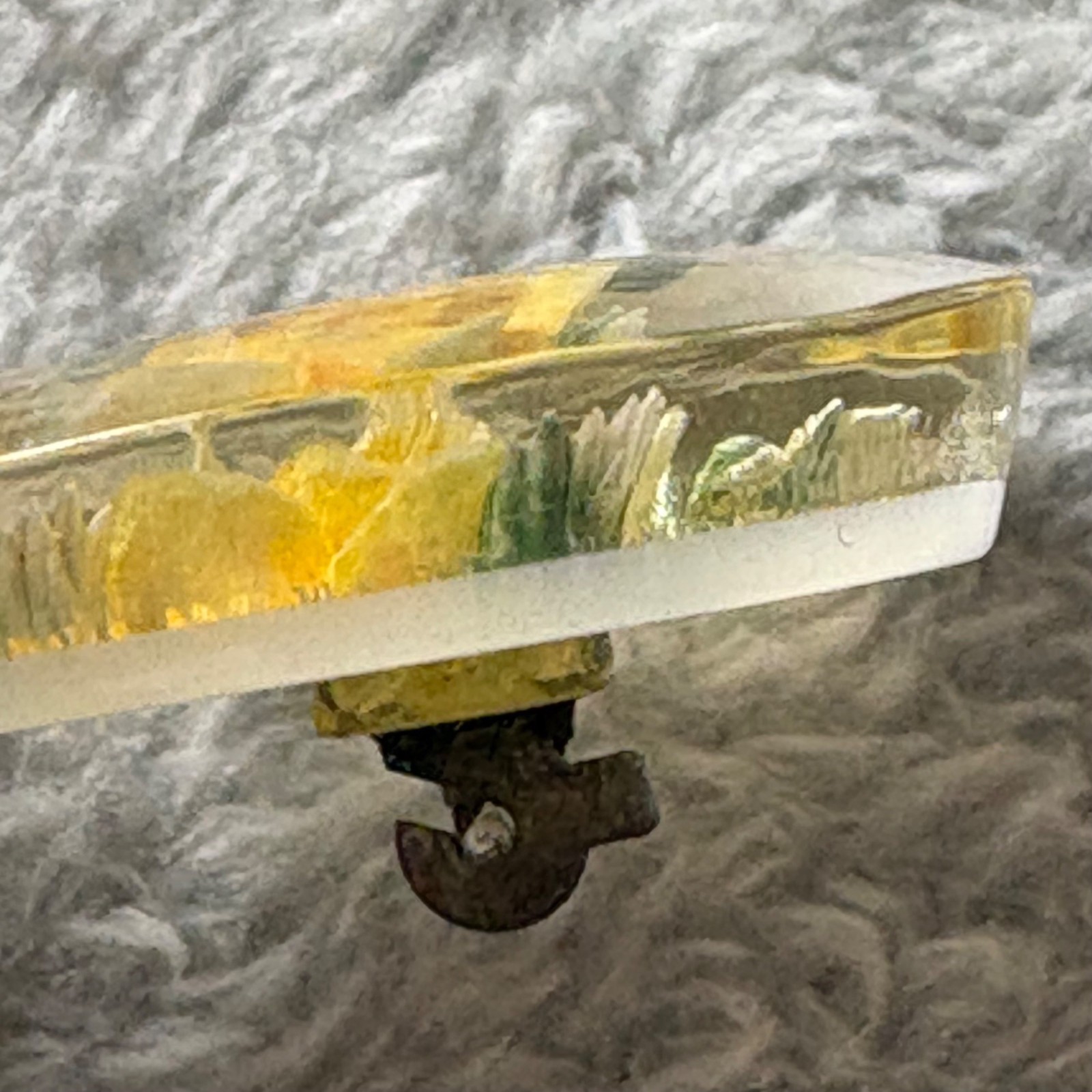 Vintage Unbranded Lucite Pin Brooch Floral Roses Yellow Orange