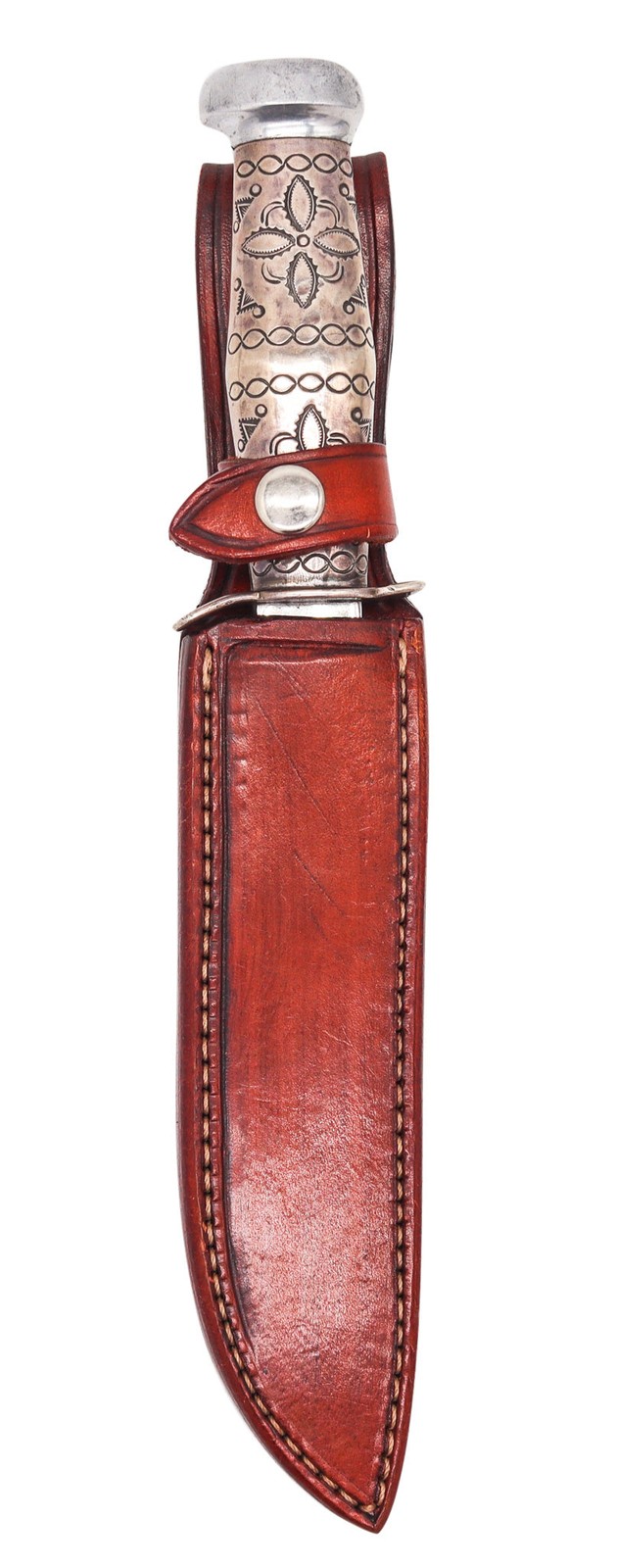 MARBLE’S Antique Ideal Hunting Knife Western Navajo .925 Sterling Silver Handle