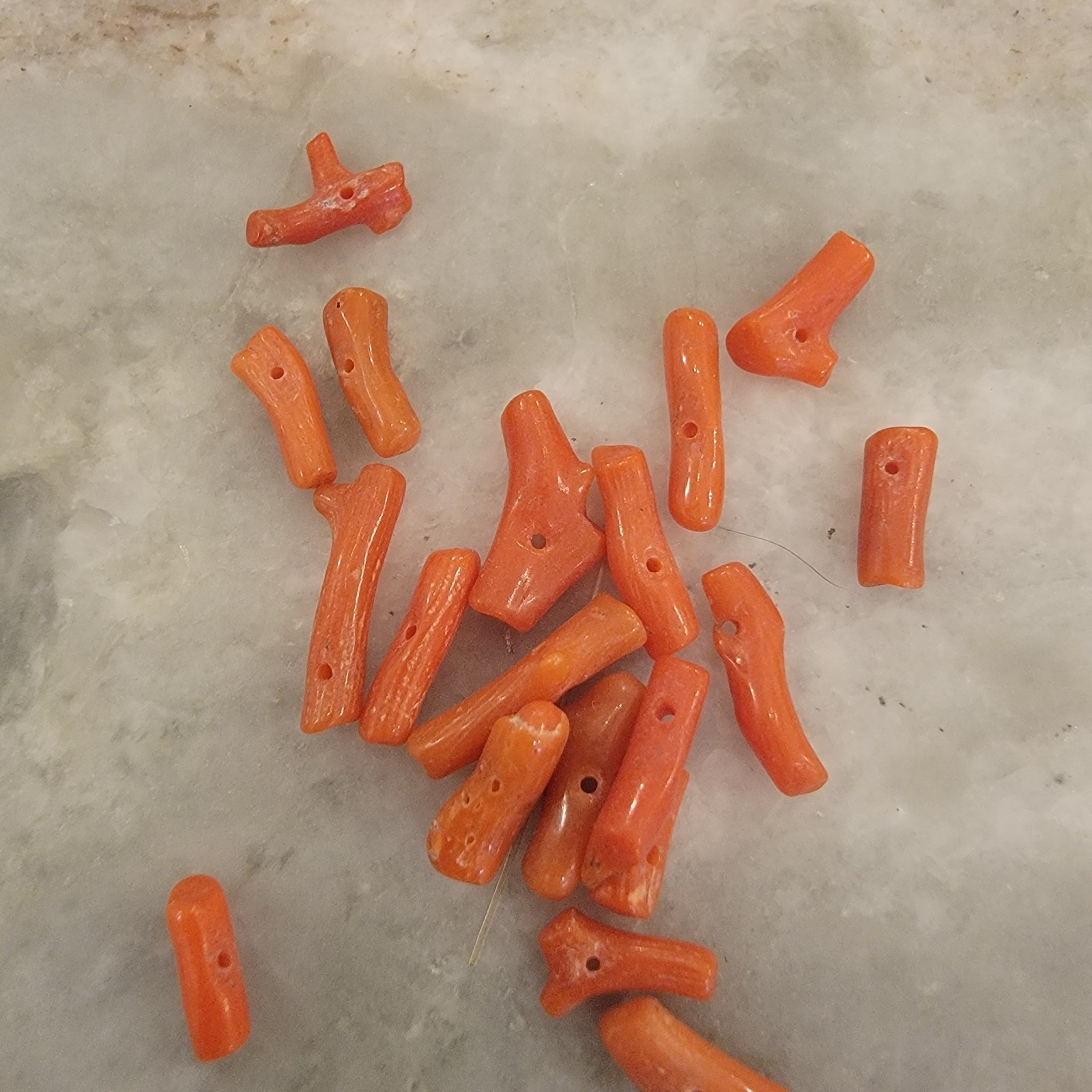 Vintage Natural Mediterranean Salmon Coral Branch Beads – Loose Undyed Old Stock