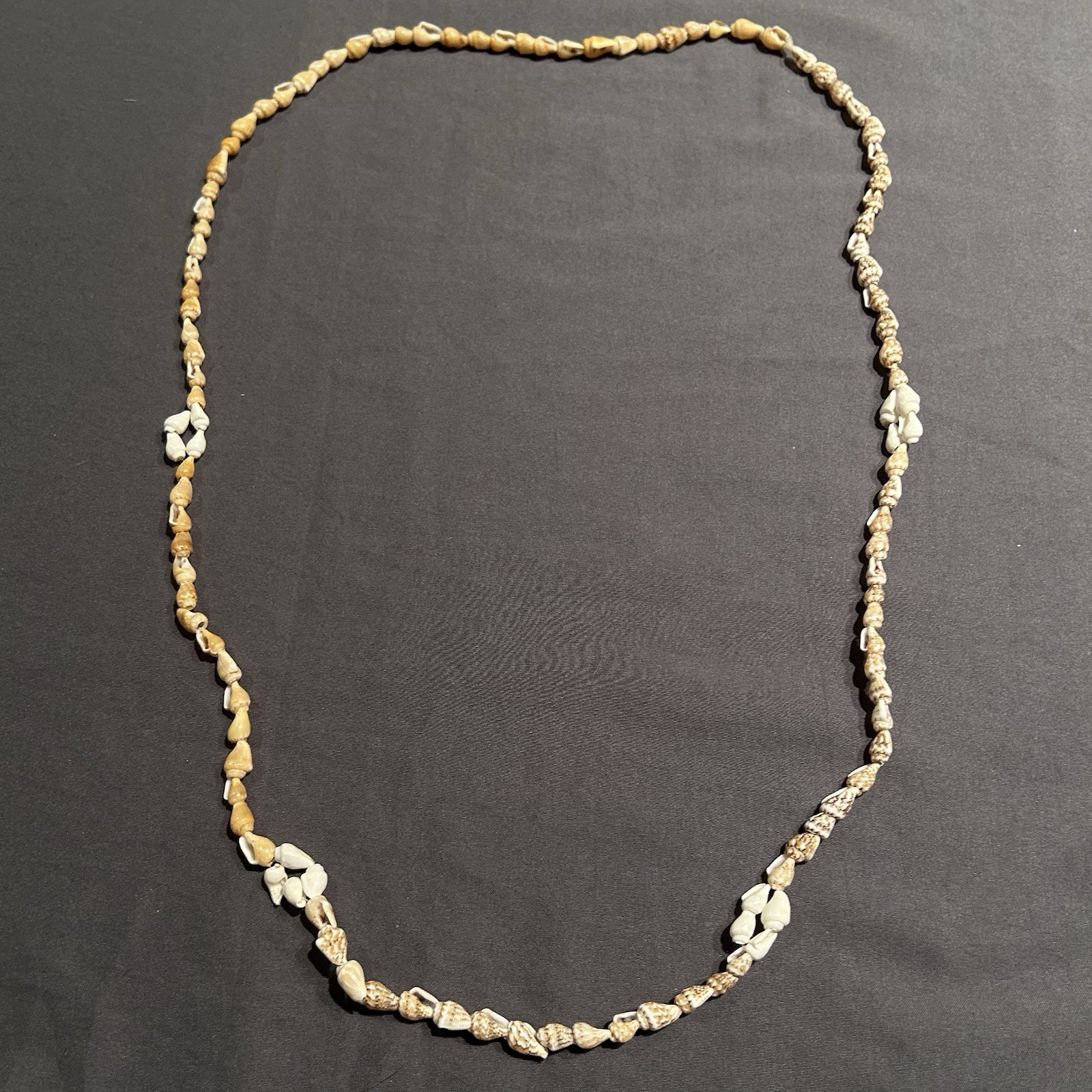 Vintage Natural Mixed Sea Shell Lei Strand Necklace