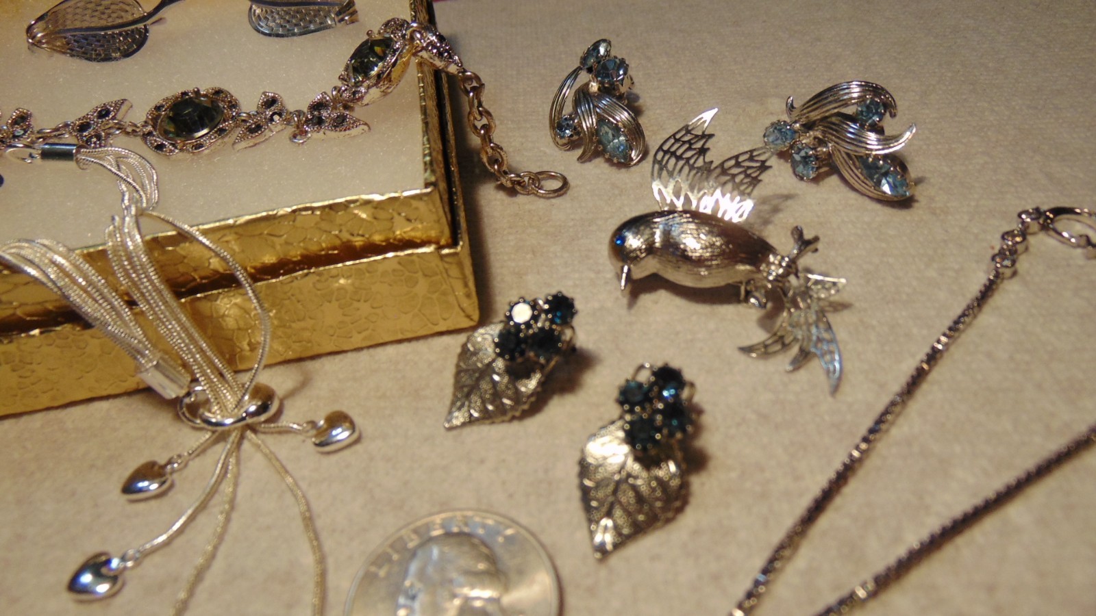 Vintage, Junk Drawer, Costume Jewelry Lot, All Wearable, No Missing Stones