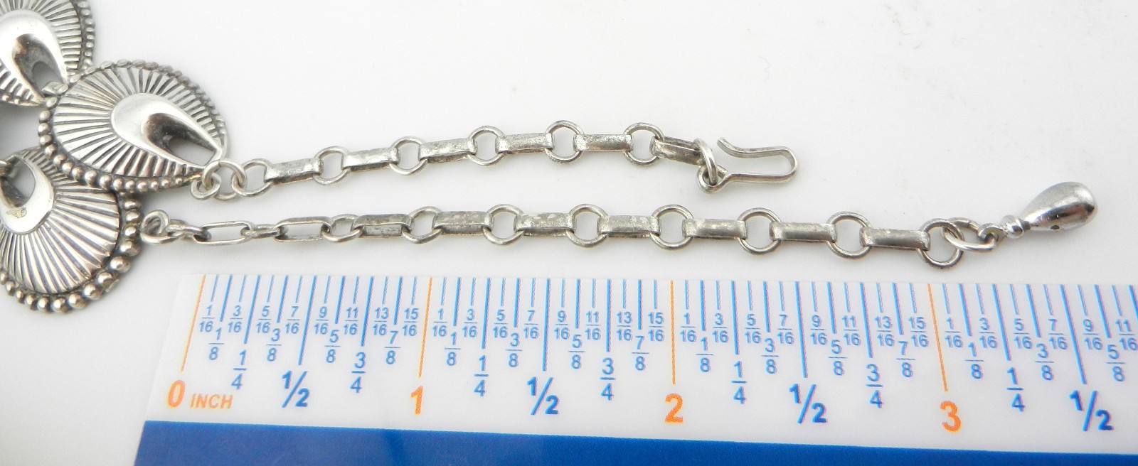 Danecraft Sterling Link Necklace Screw Earrings Scalloped Shell Fan Shape Set