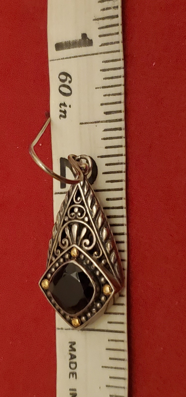 Vintage Robert Manse M ID Sterling Silver 925 & 18k Gold Black Onyx Earrings